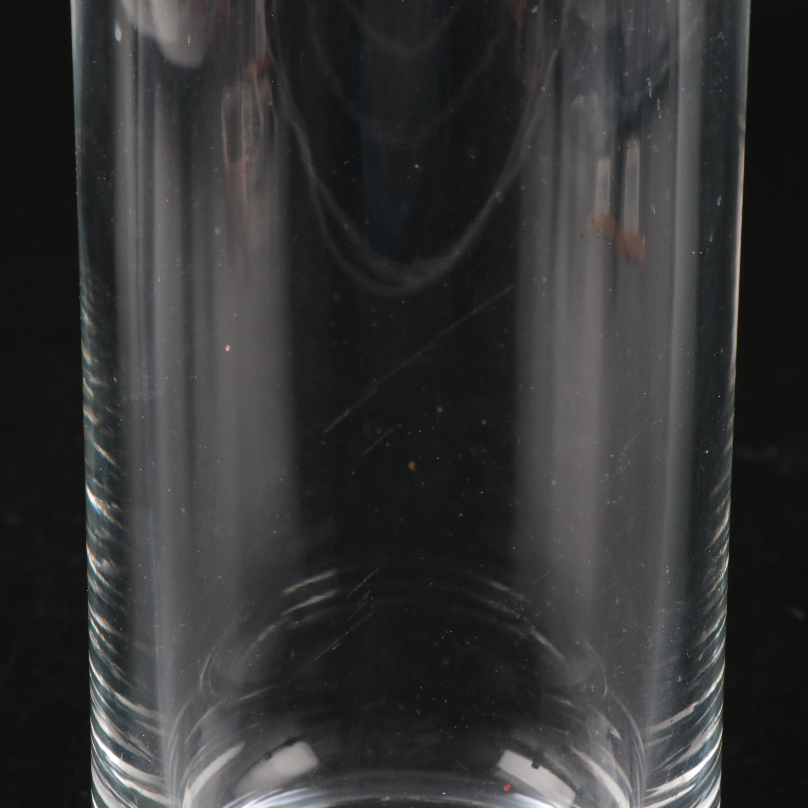 Pair of Contemporary Crystal Cylinder Vases