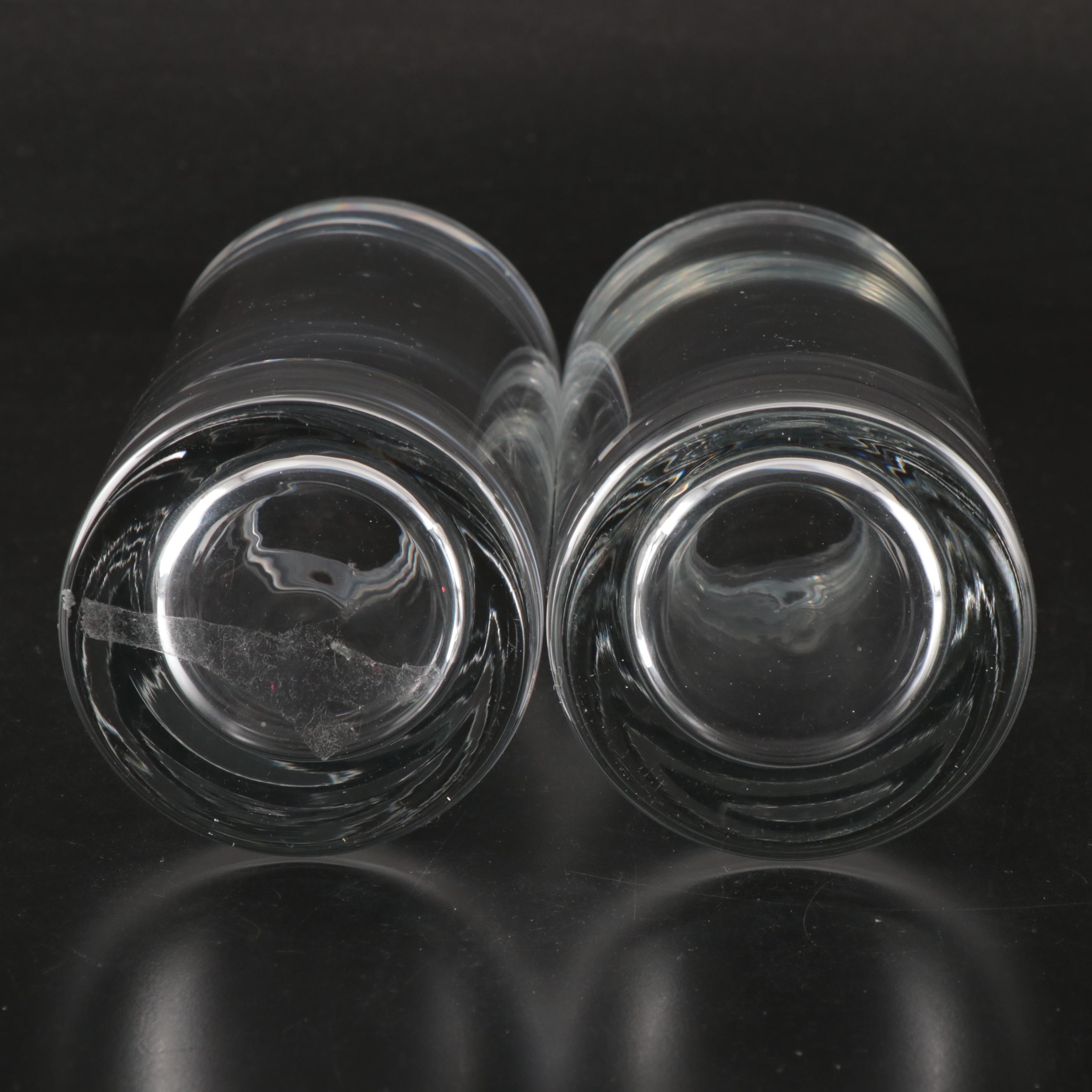 Pair of Contemporary Crystal Cylinder Vases
