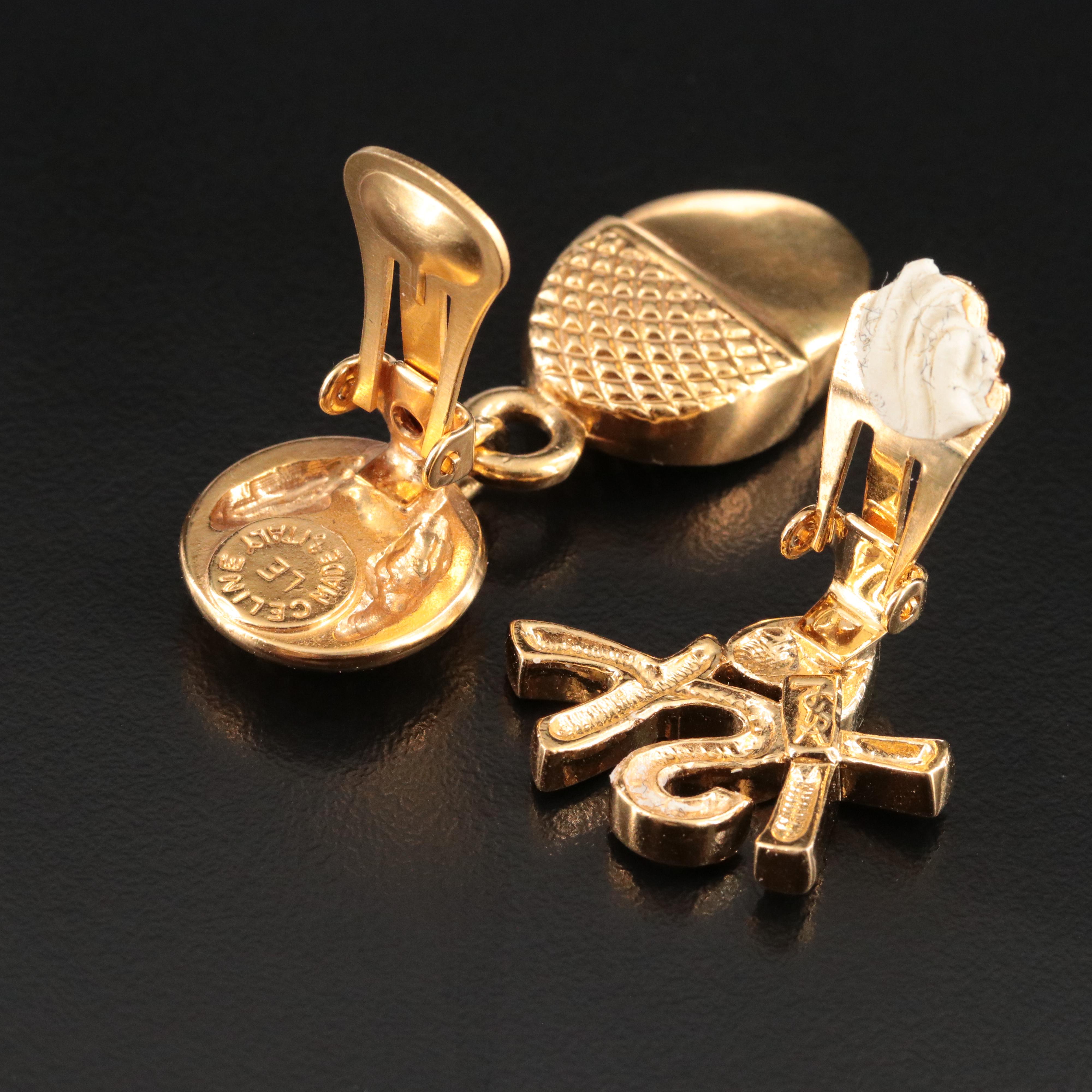 Celine and YSL Single Clip Earrings