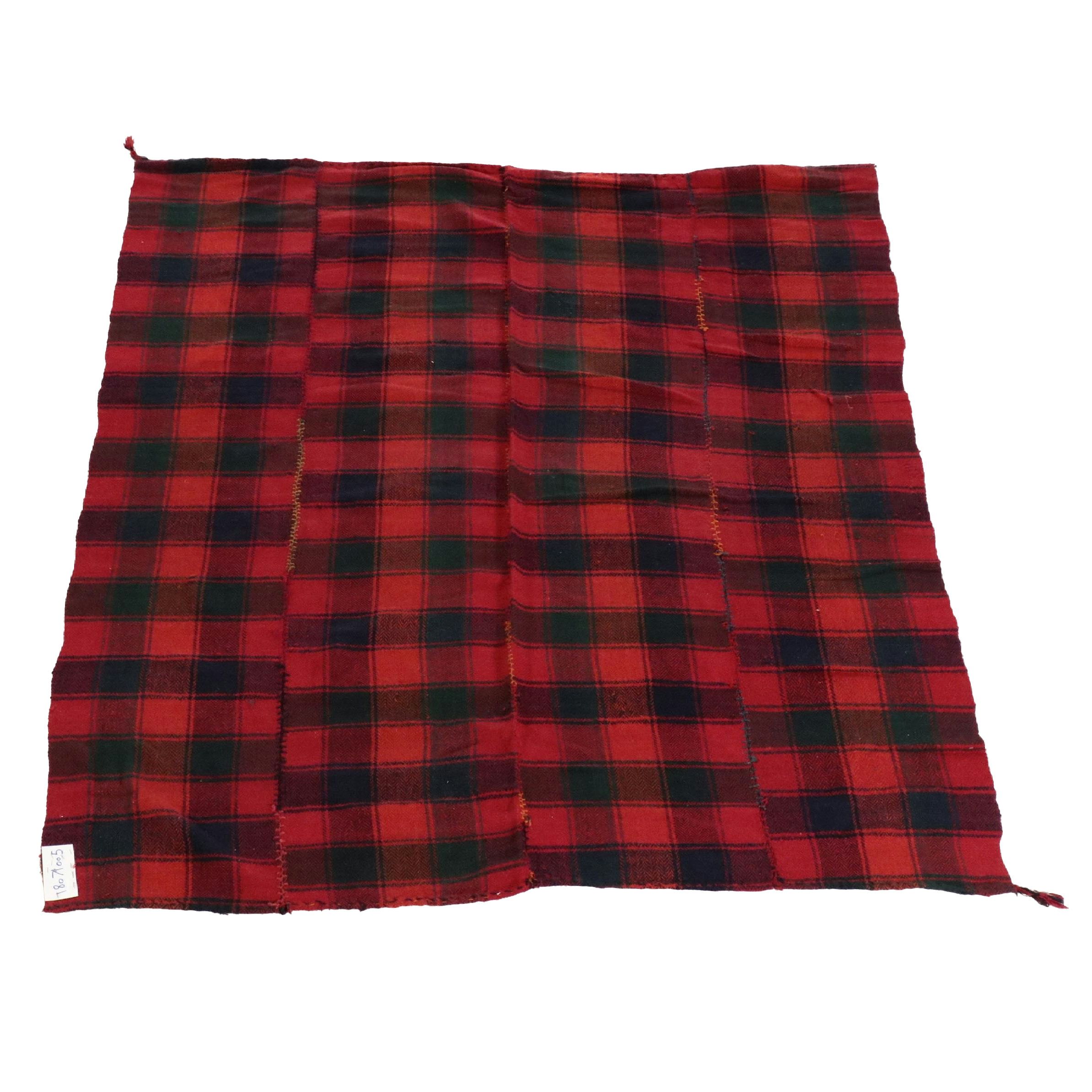 5'11 x 6'5 Handwoven Twill Weave Buffalo Check Panel Throw or Rug