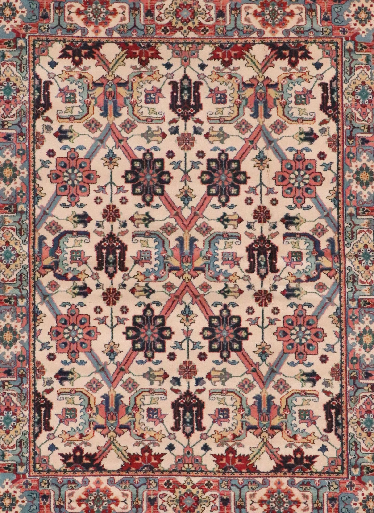 5'7 x 8'1 Machine Made Caucasian Kazak Style Area Rug