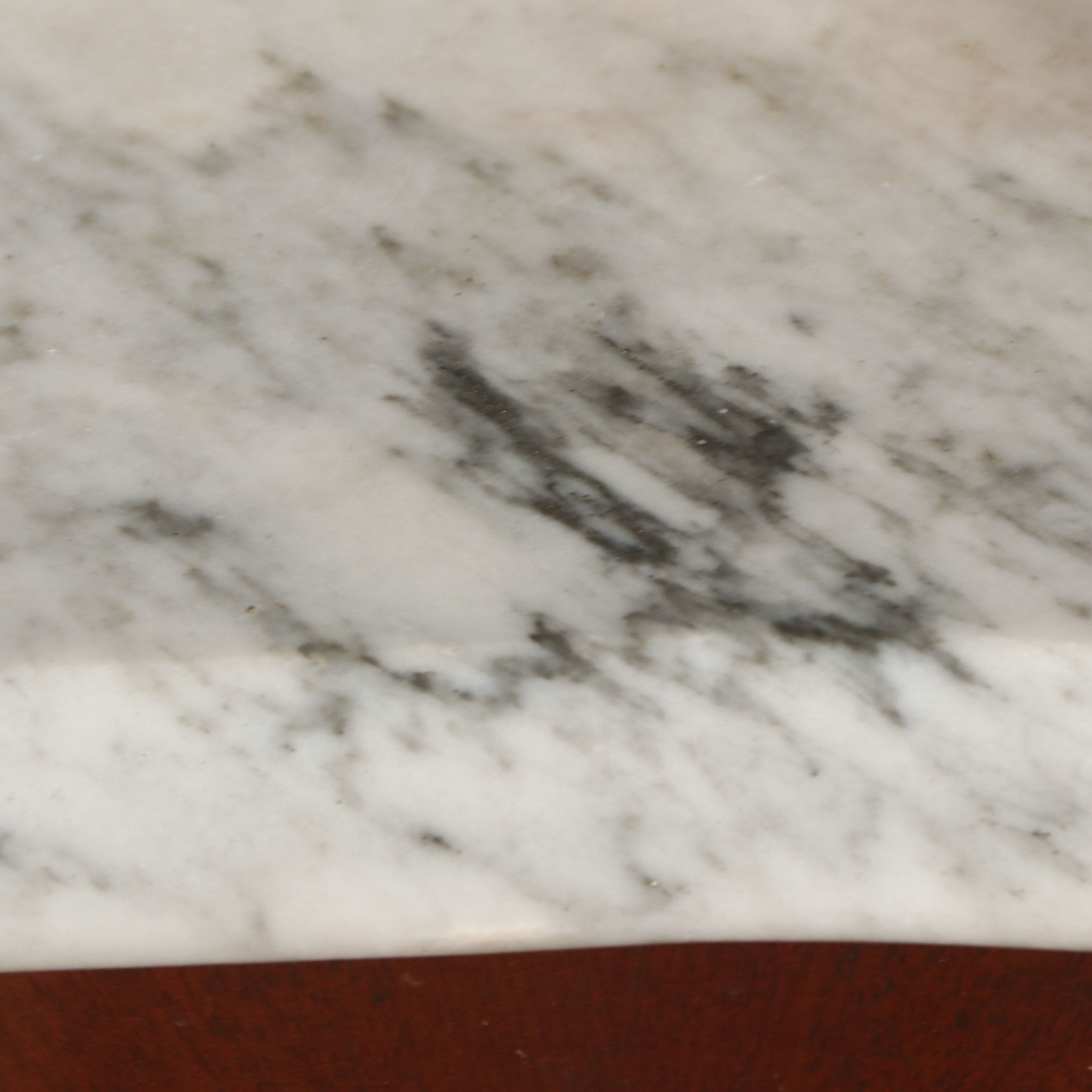 Gothic Revival Style Flame Mahogany and Wood Marble Dresser with Glove Drawers