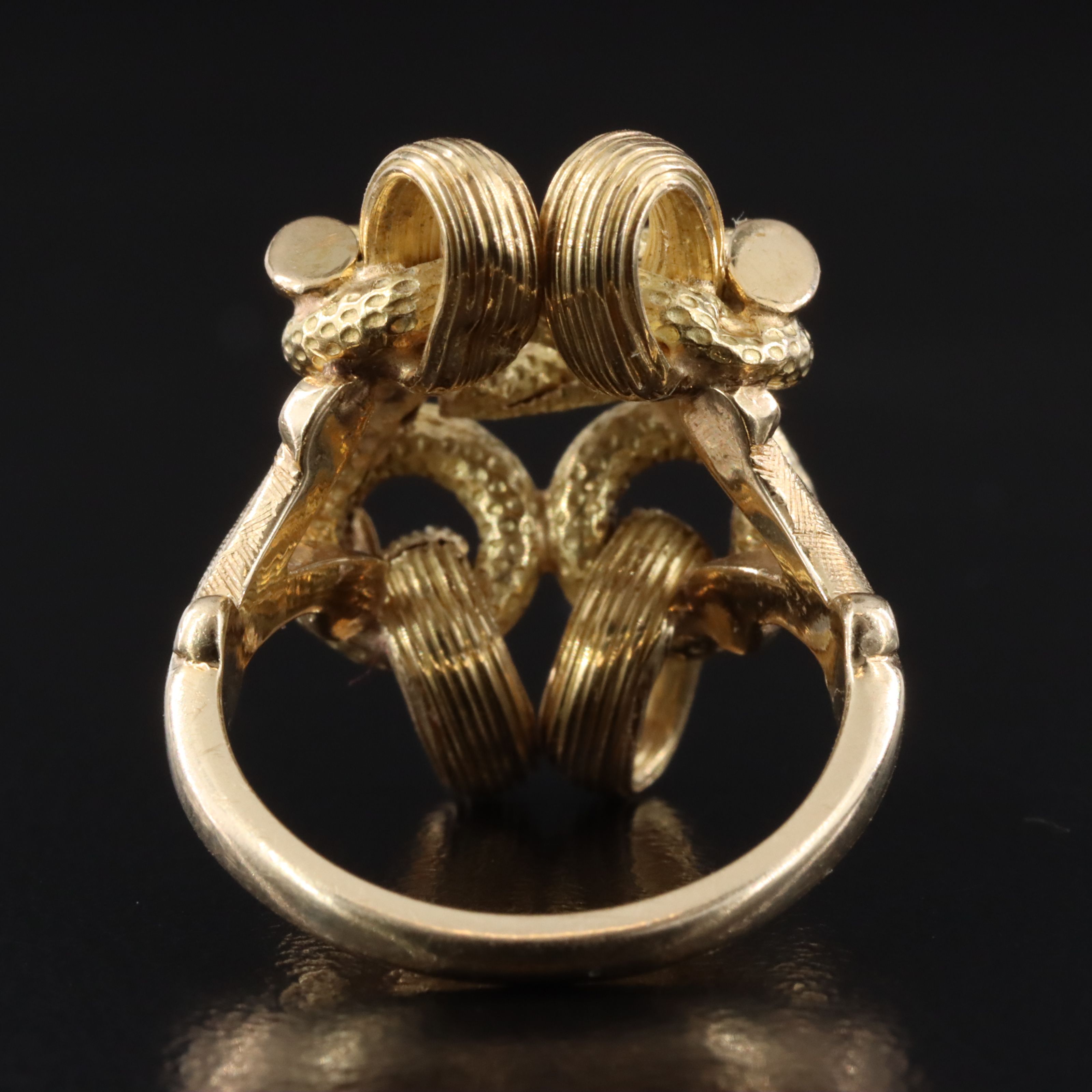 18K and 14K Knot Ring with Fluted Details