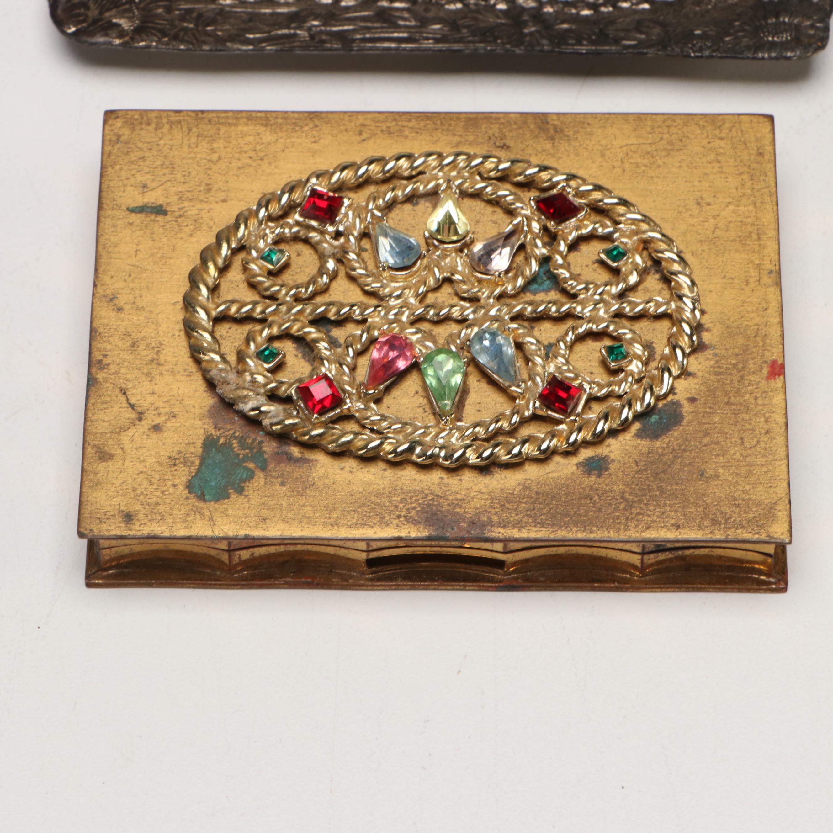 Volupté Compact, Lefton Lady Head Vase, Iroquois Beaded Purse & Accessories