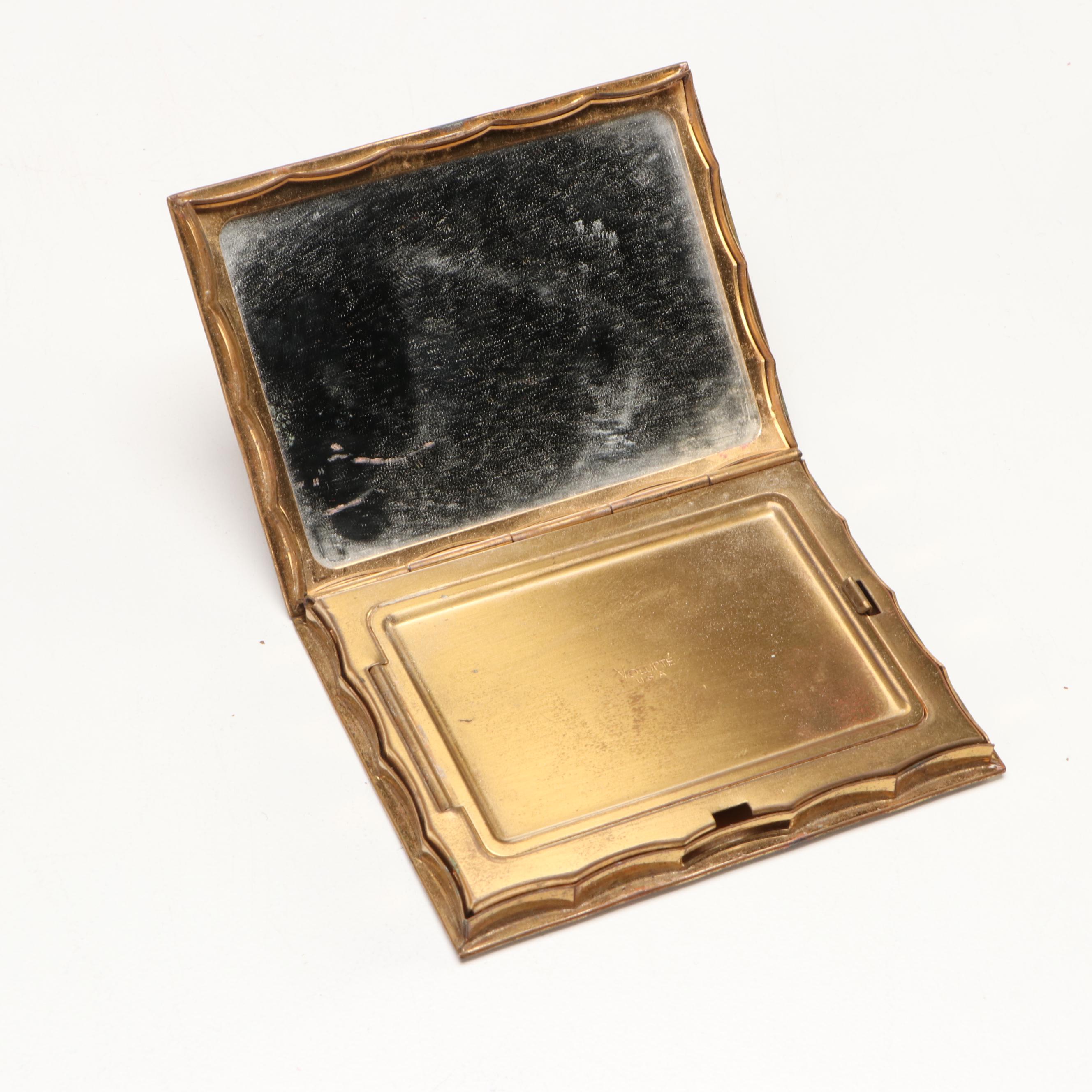 Volupté Compact, Lefton Lady Head Vase, Iroquois Beaded Purse & Accessories