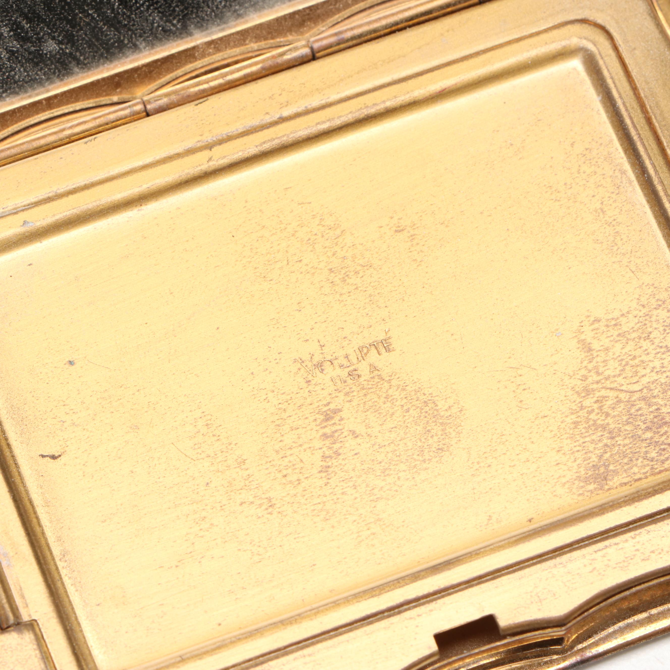 Volupté Compact, Lefton Lady Head Vase, Iroquois Beaded Purse & Accessories