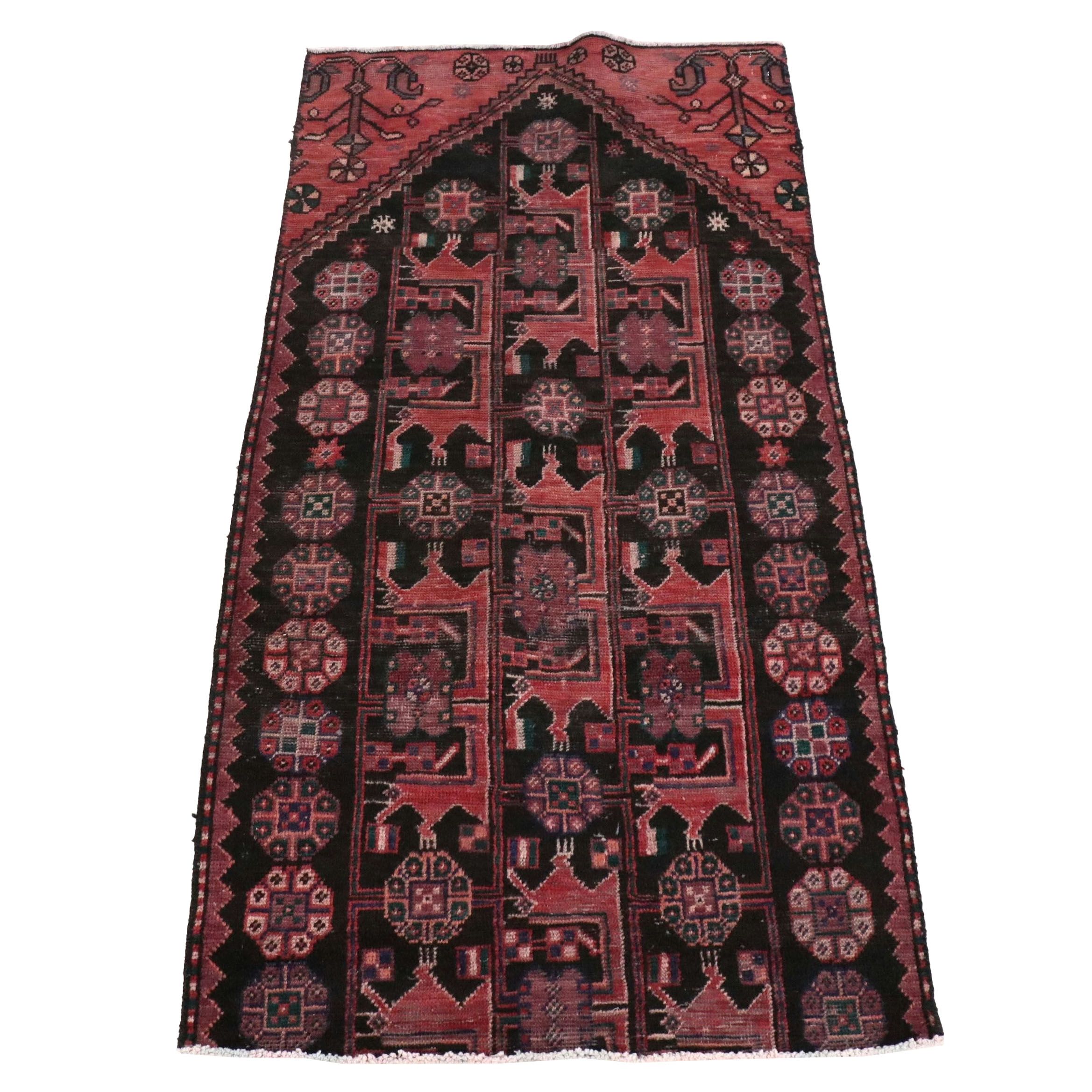 2'11 x 5'8 Hand-Knotted Persian Afshar Style Rug Remnant