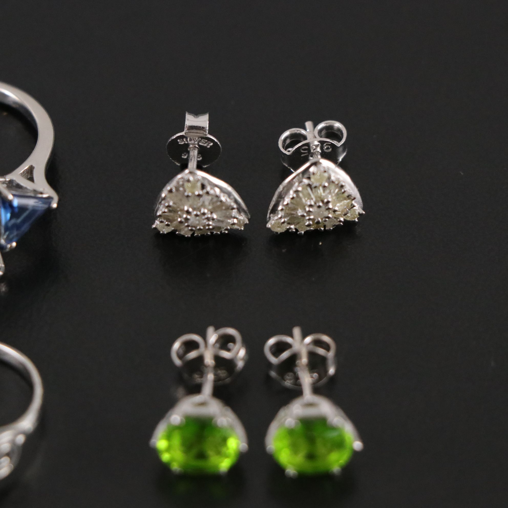 14 Assorted Sterling Silver Rings, Necklaces and Earrings