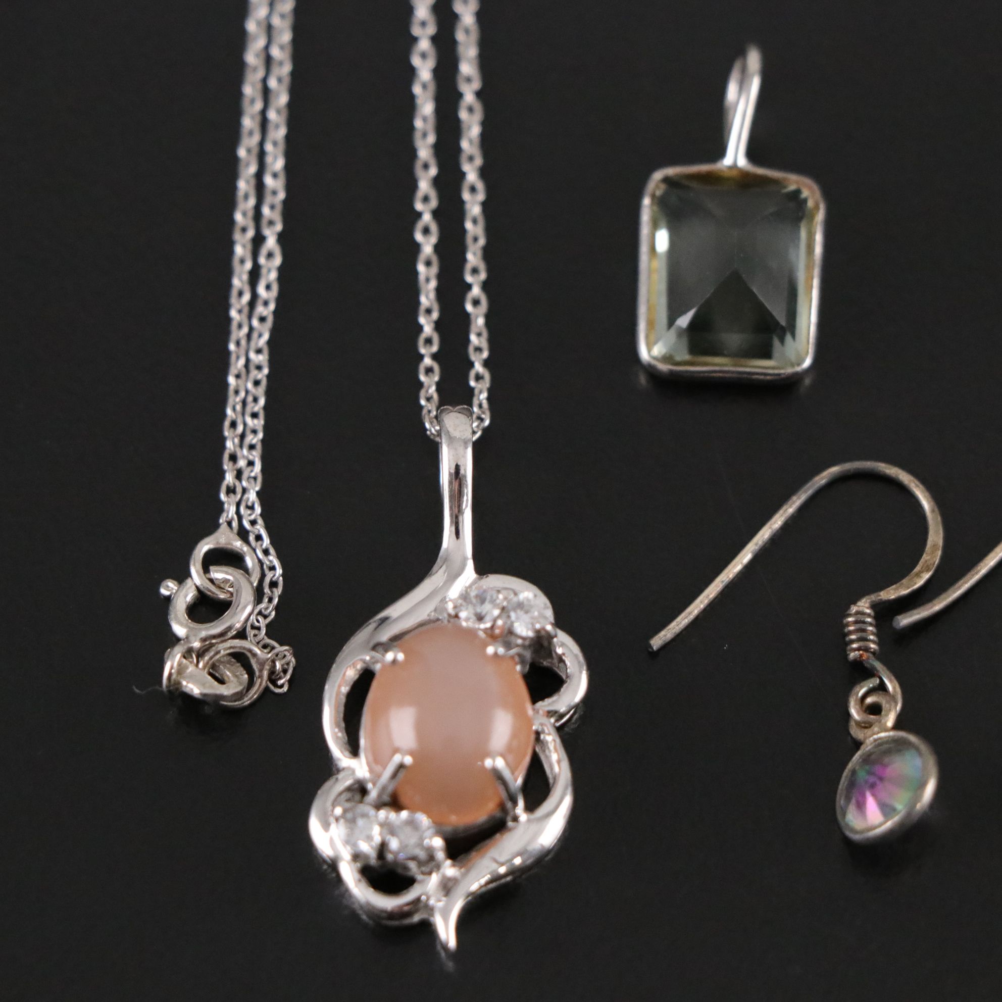 14 Assorted Sterling Silver Rings, Necklaces and Earrings