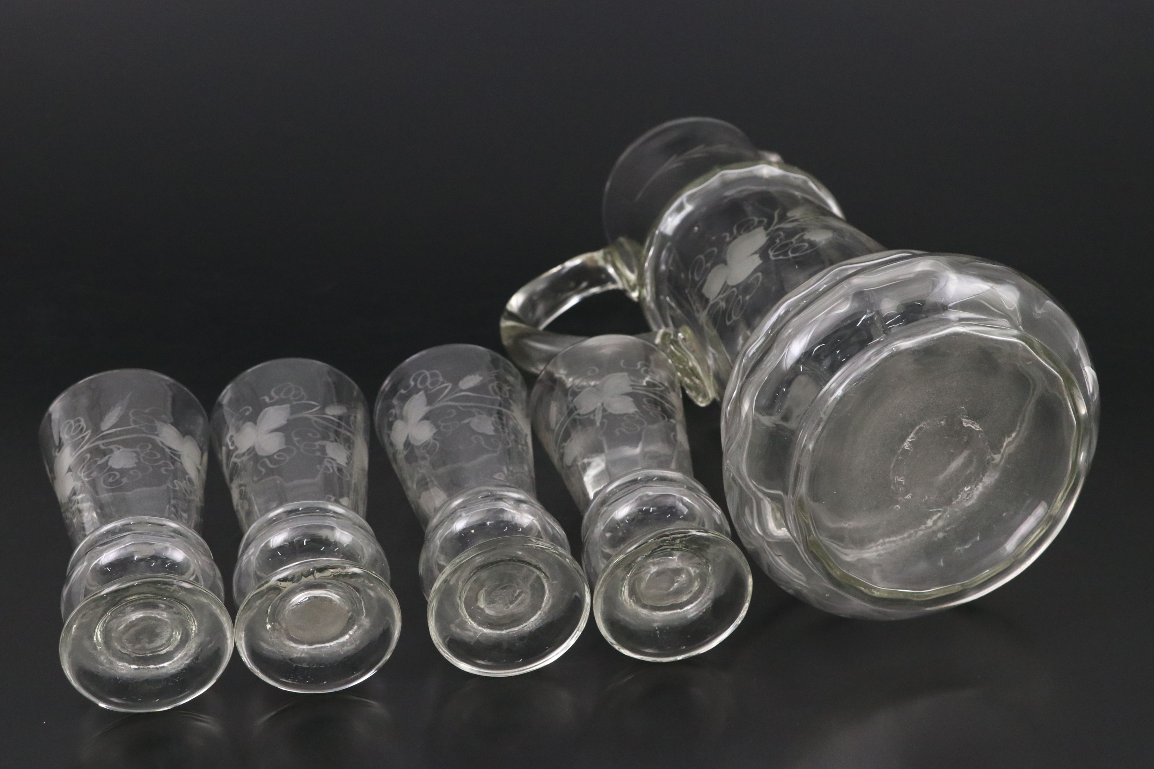 Rosenthal "Holdfast" with Other Cocktail Glasses and Wheel Cut Lemonade Set