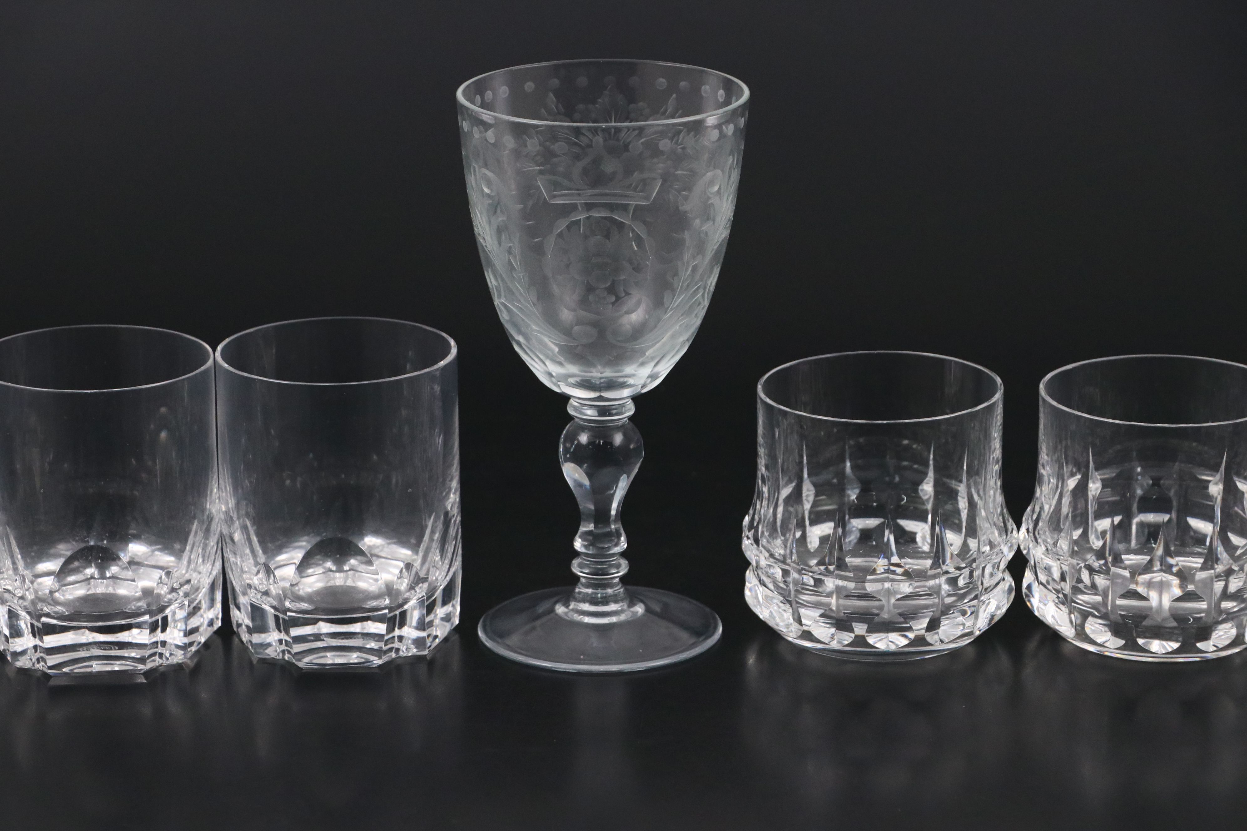 Rosenthal "Holdfast" with Other Cocktail Glasses and Wheel Cut Lemonade Set
