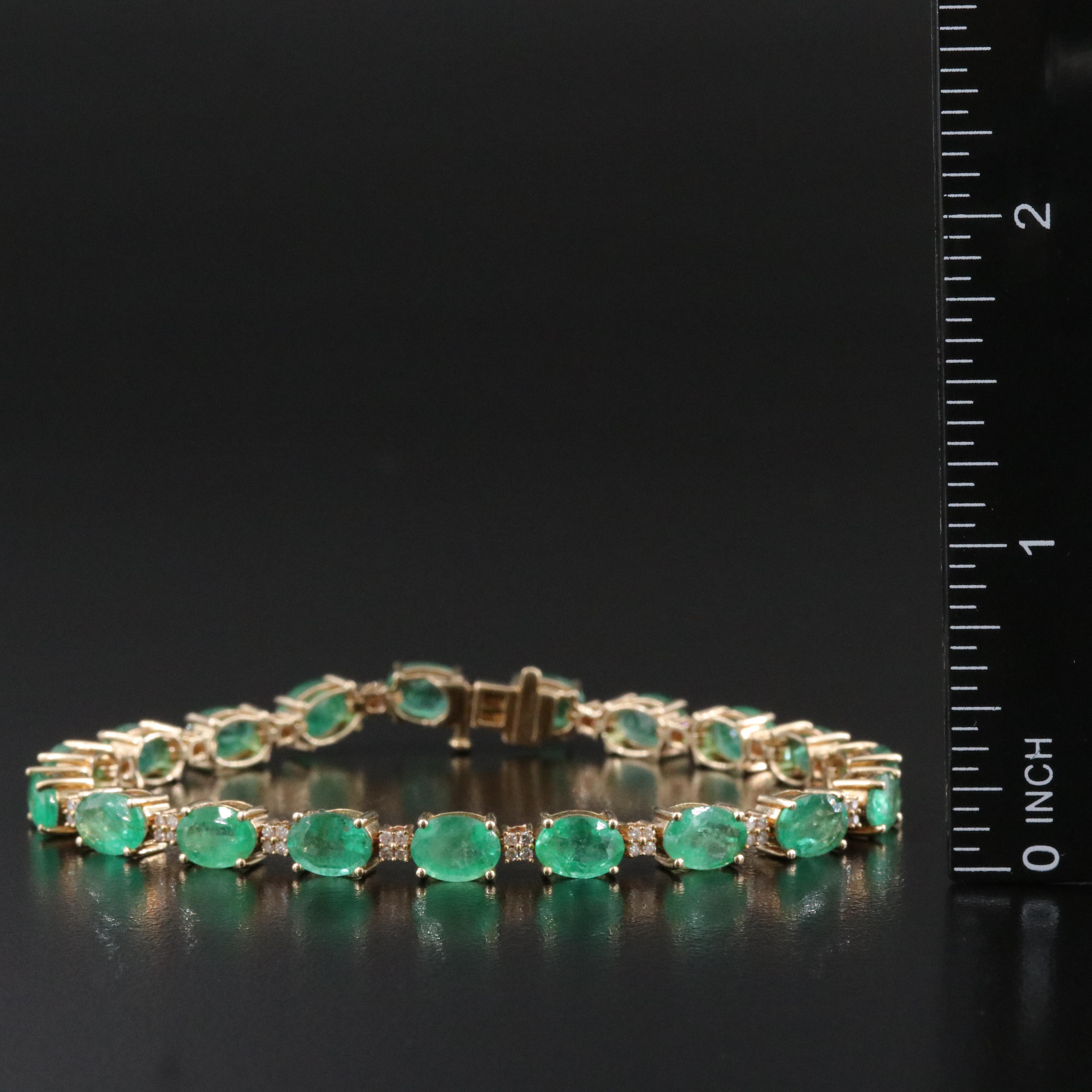 14K Emerald and Diamond Bracelet