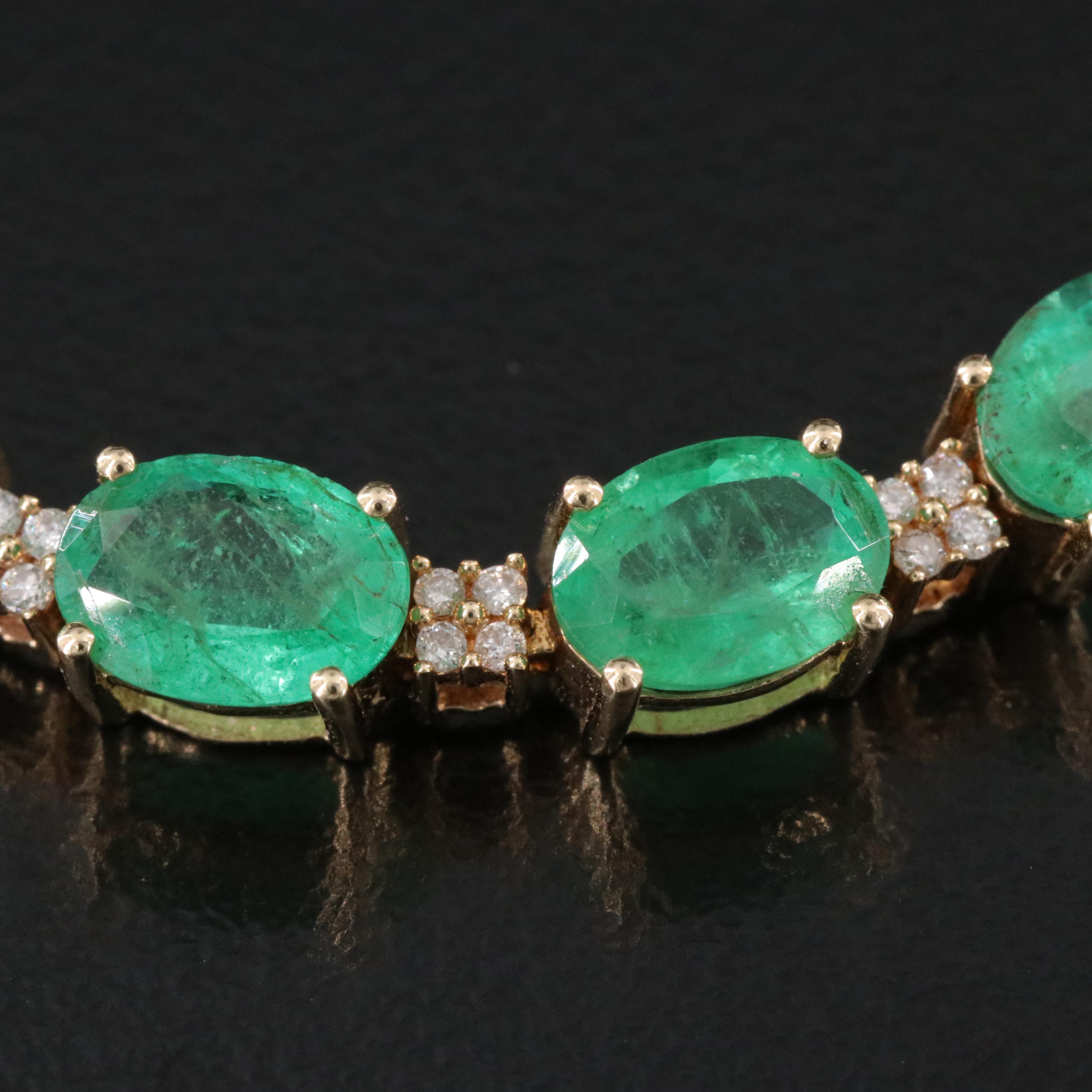 14K Emerald and Diamond Bracelet
