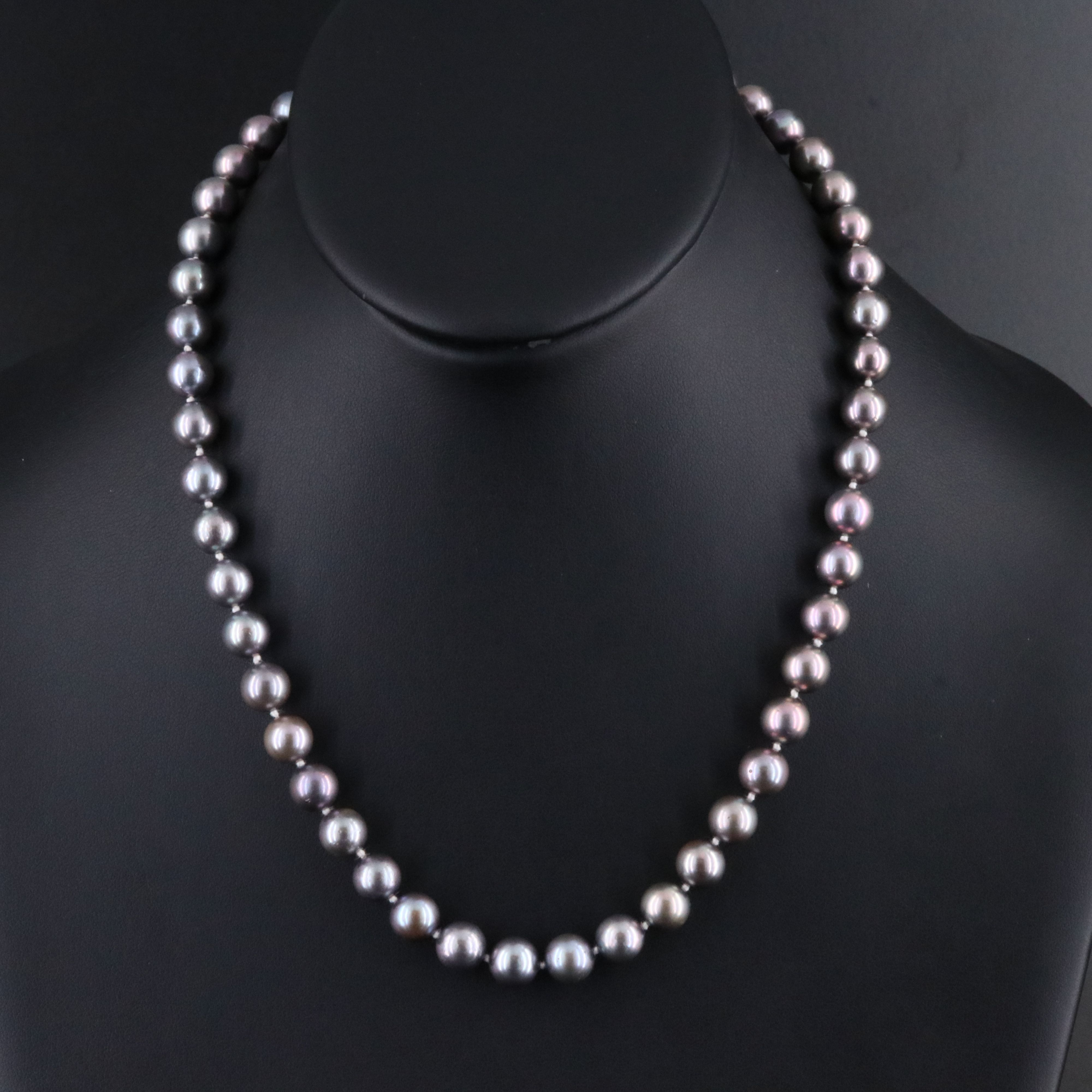 Pearl Necklace with 14K Diamond Accented Clasp