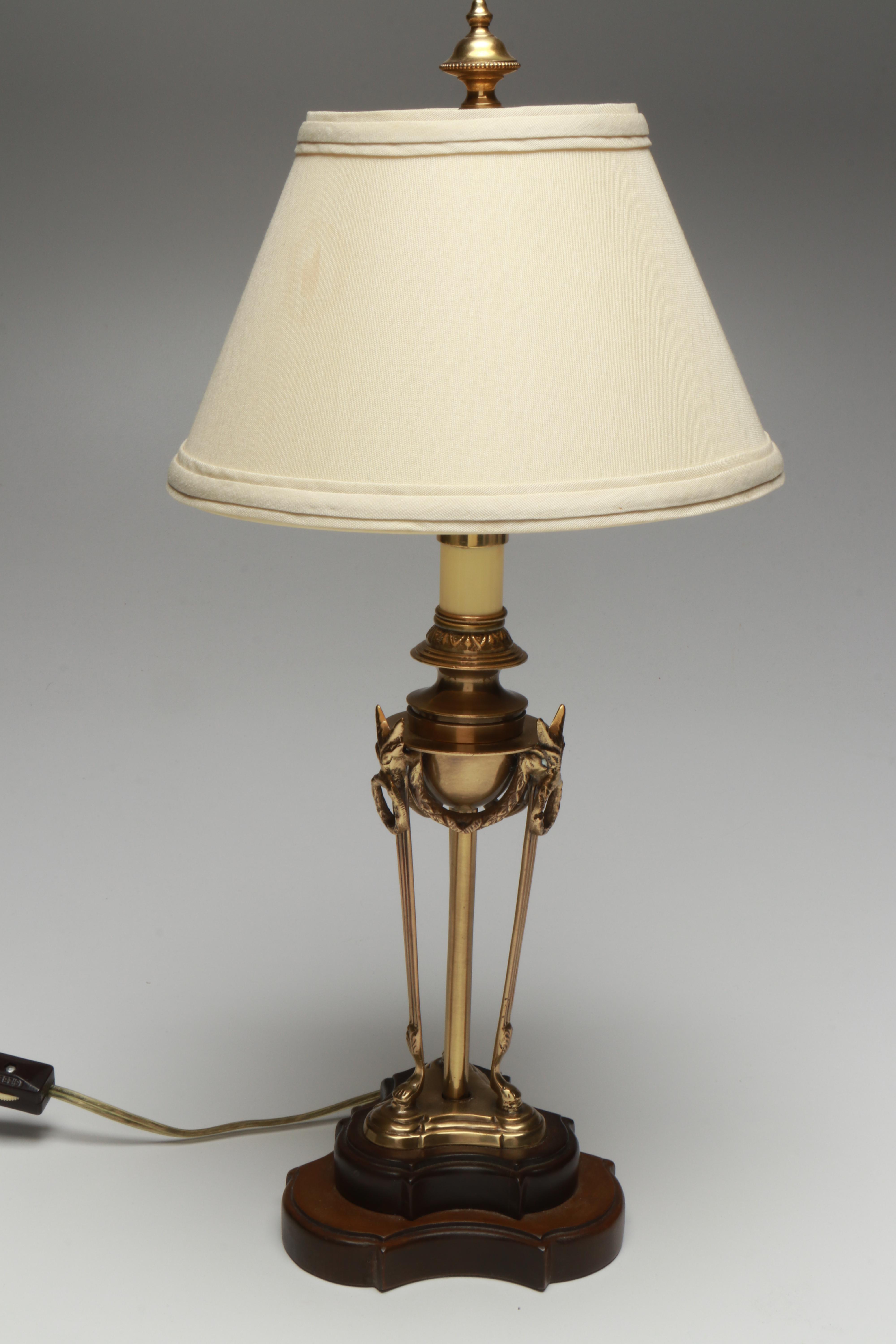 Hollywood Regency Style Table Lamp with Hallmark and Other Metal Boxes