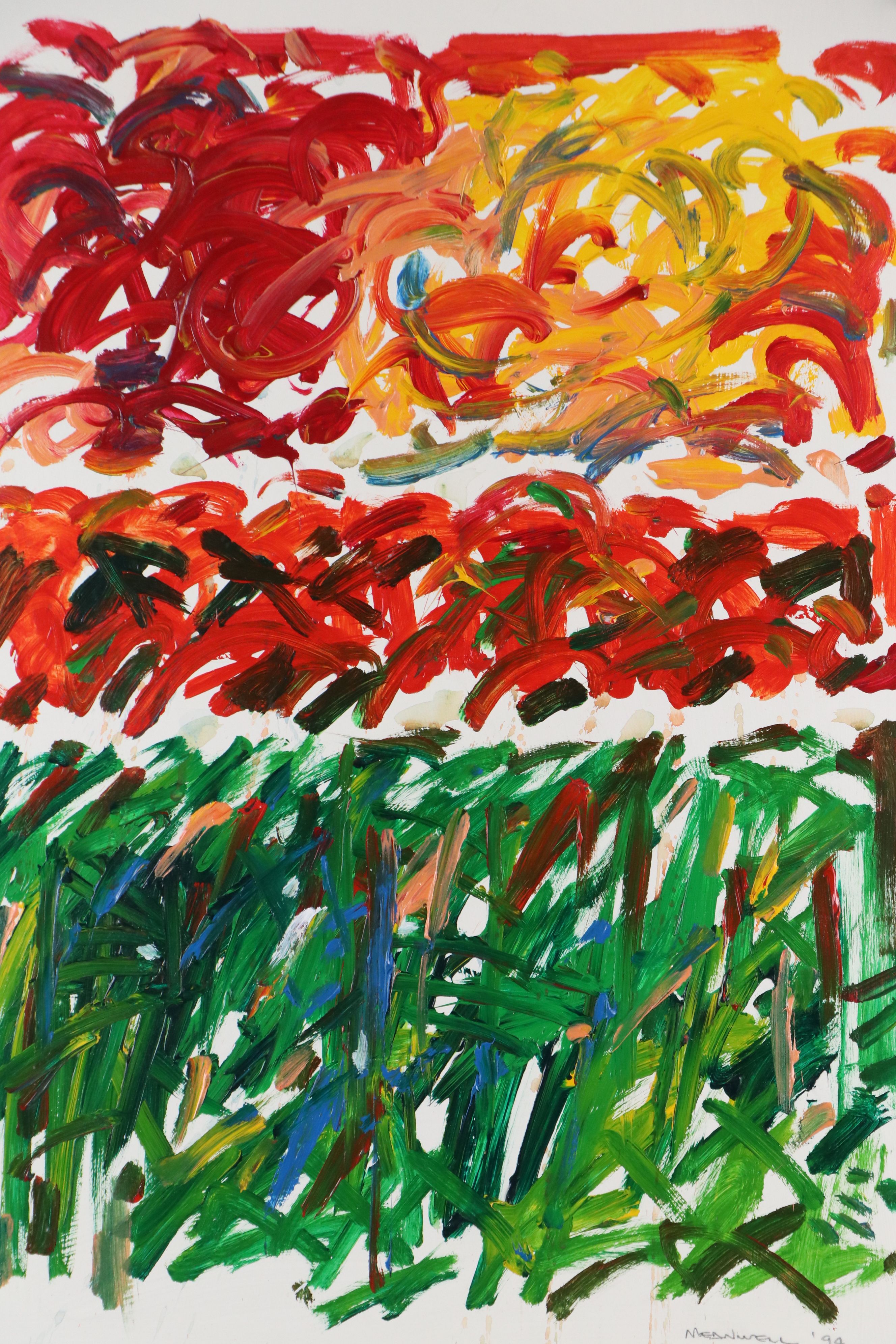 Jack Meanwell Acrylic Painting: Abstract Expressionist, 1994