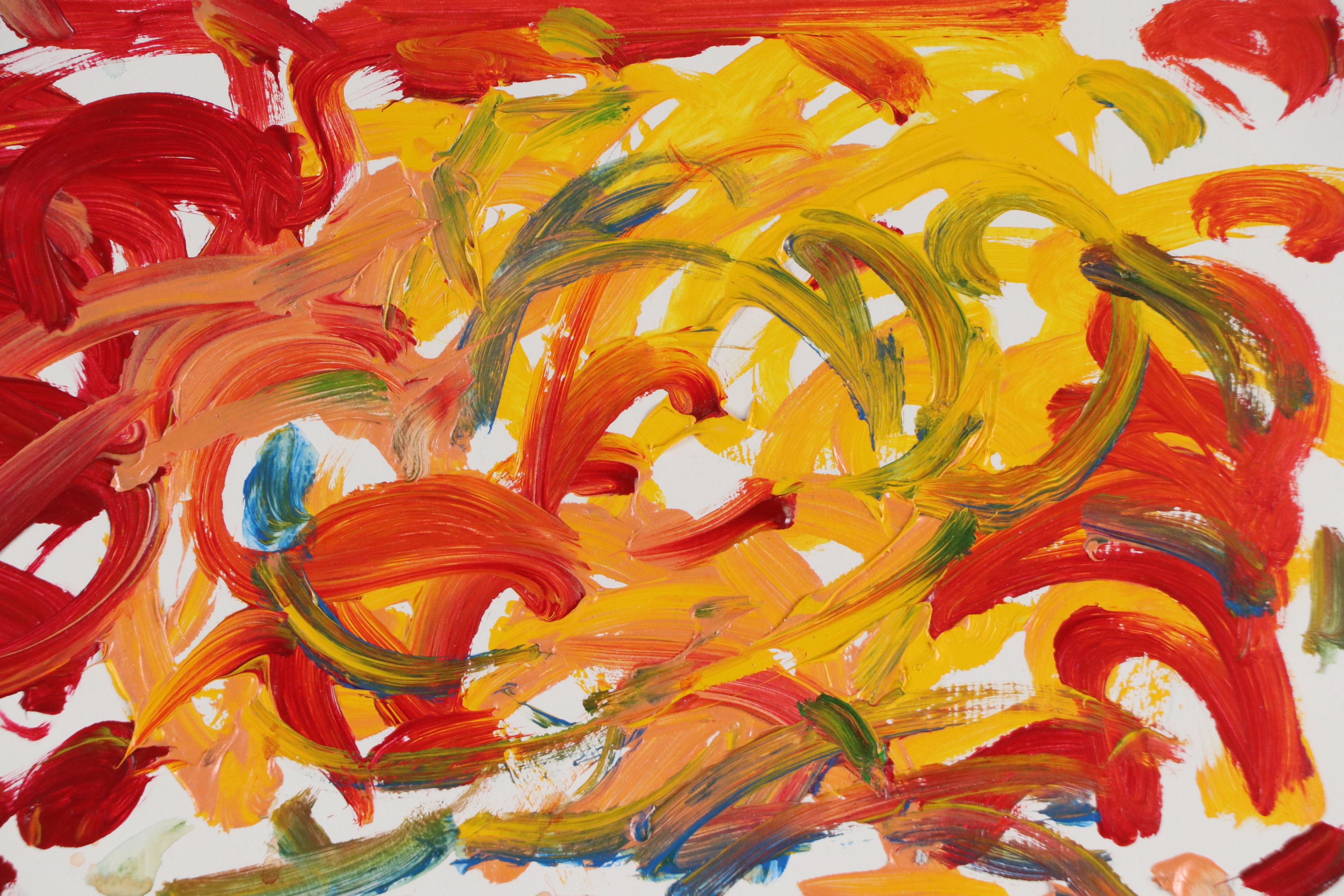 Jack Meanwell Acrylic Painting: Abstract Expressionist, 1994