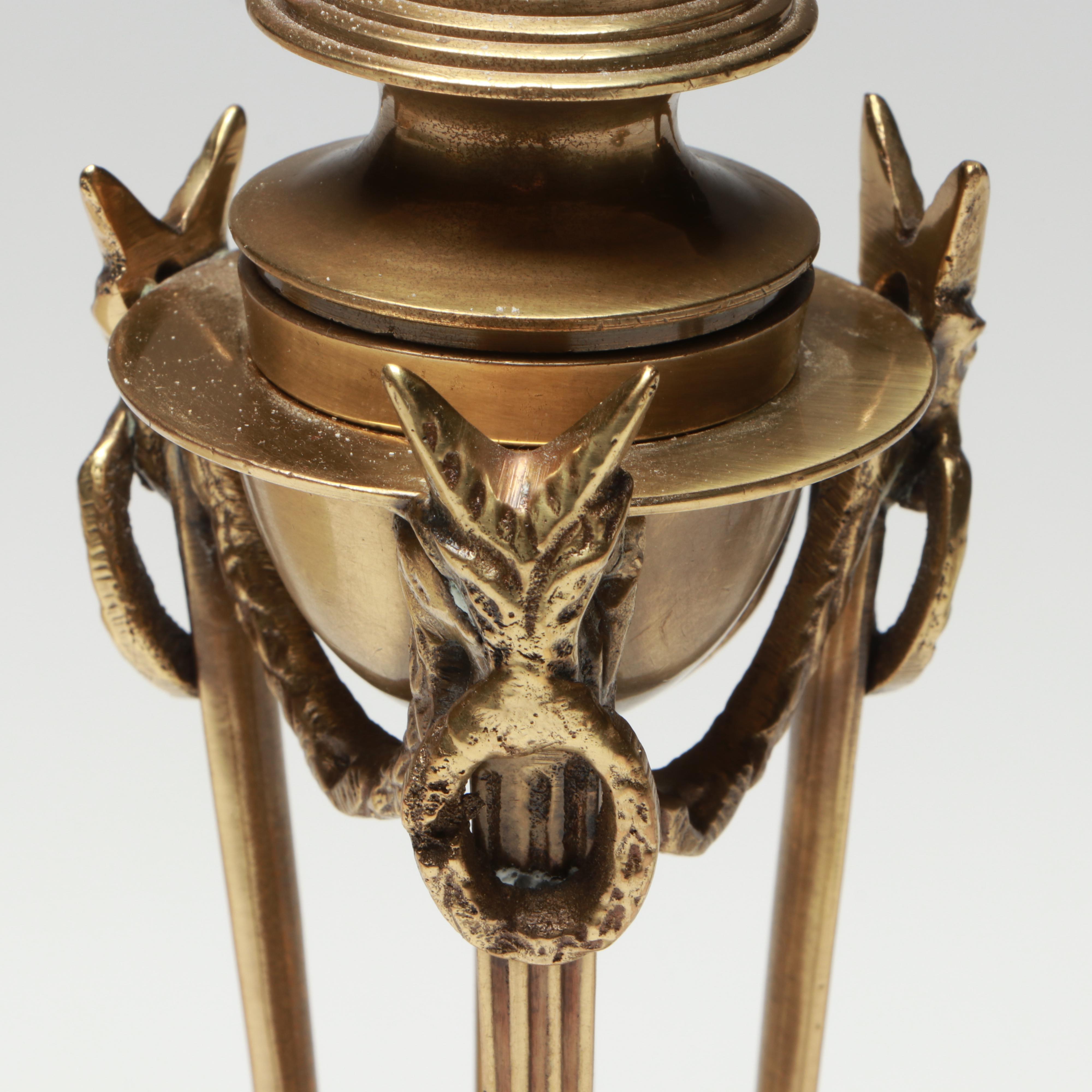 Hollywood Regency Style Table Lamp with Hallmark and Other Metal Boxes