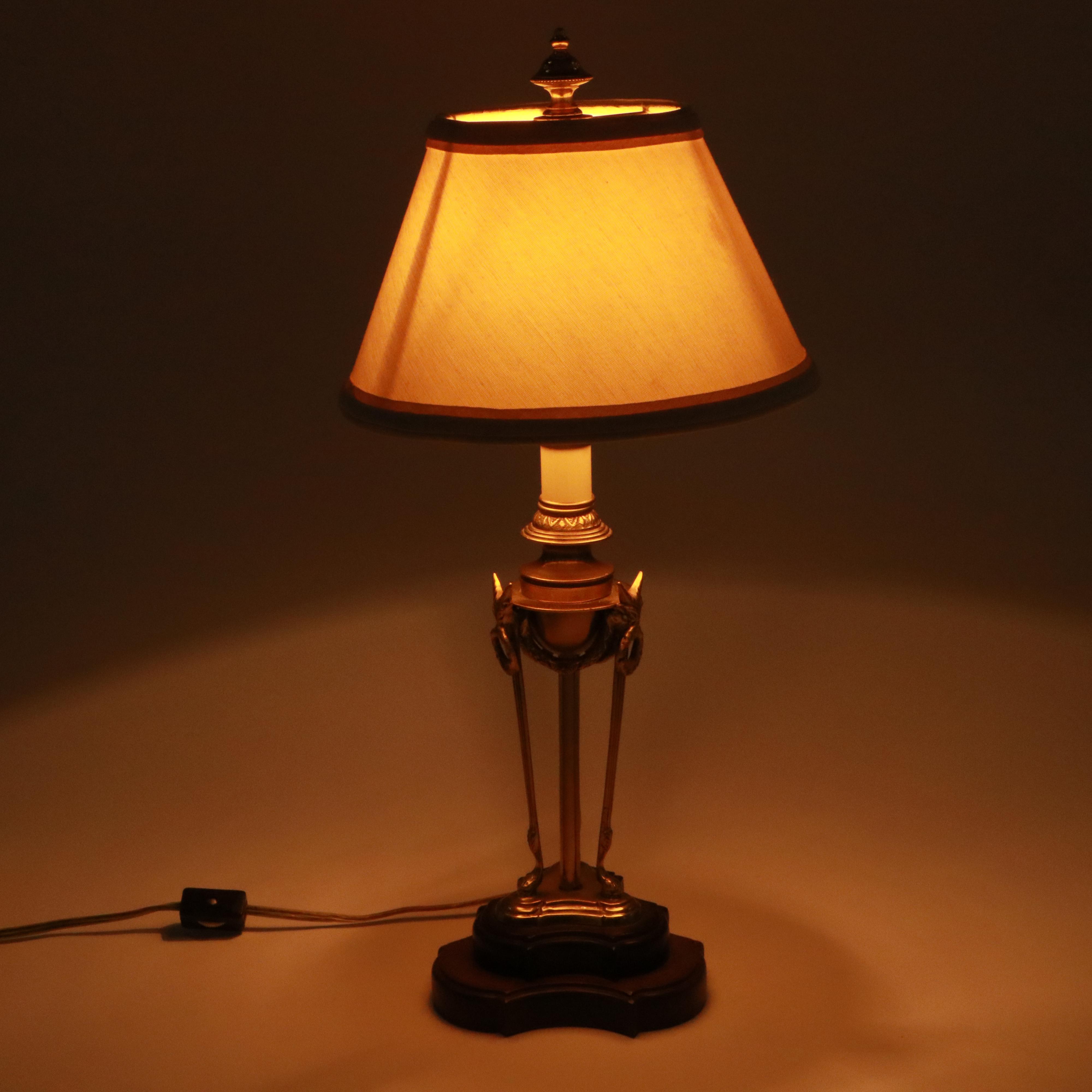 Hollywood Regency Style Table Lamp with Hallmark and Other Metal Boxes