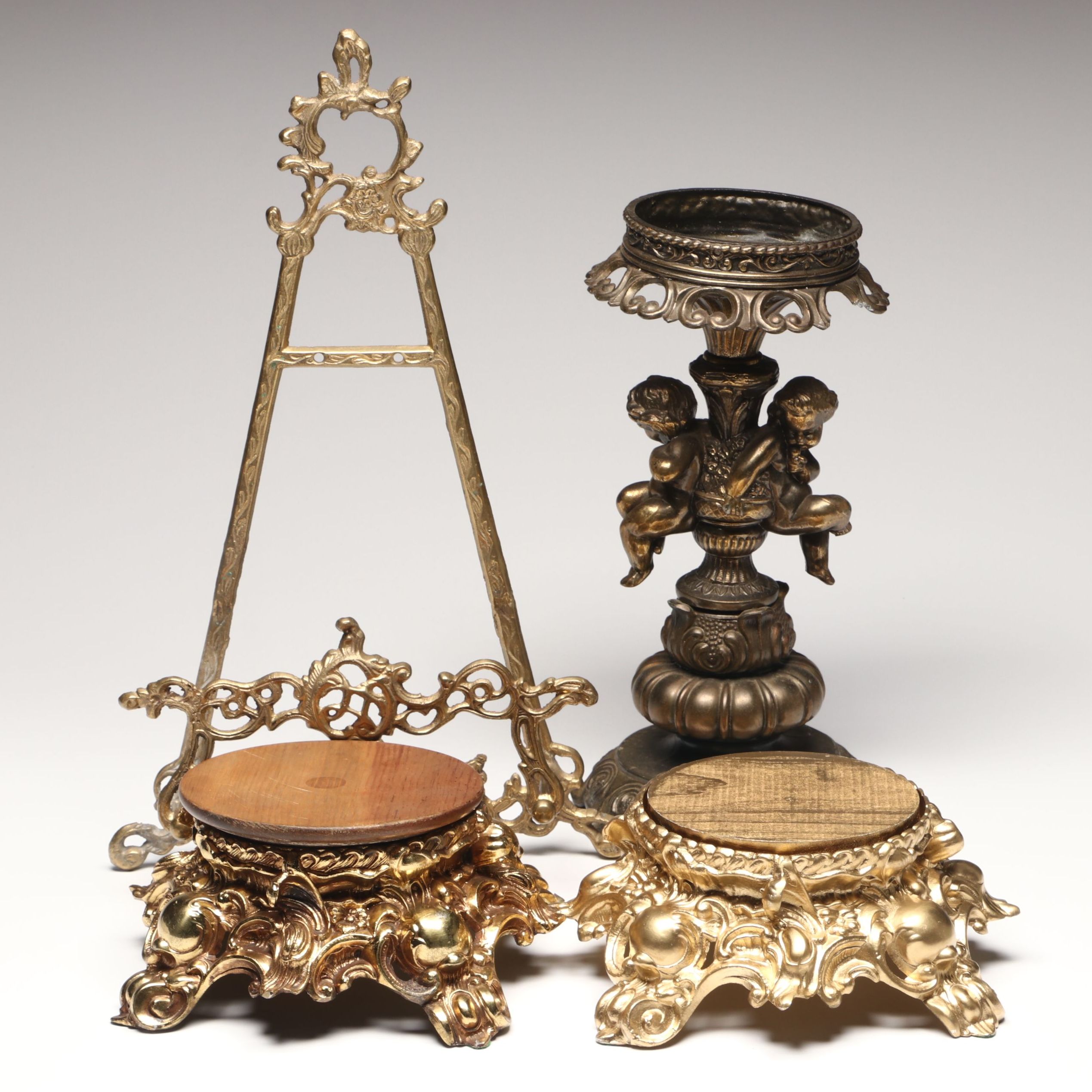 Pitman-Dreitzer Brass Finish Plant Stand and More Table Accessories