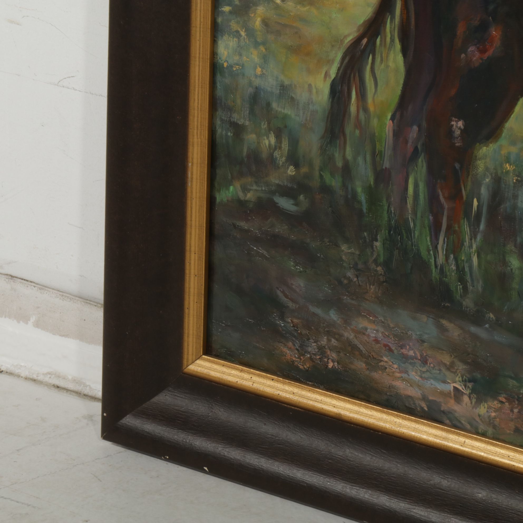 Diane Corman Oil Painting "Lone Bull", Late 20th to Early 21st Century