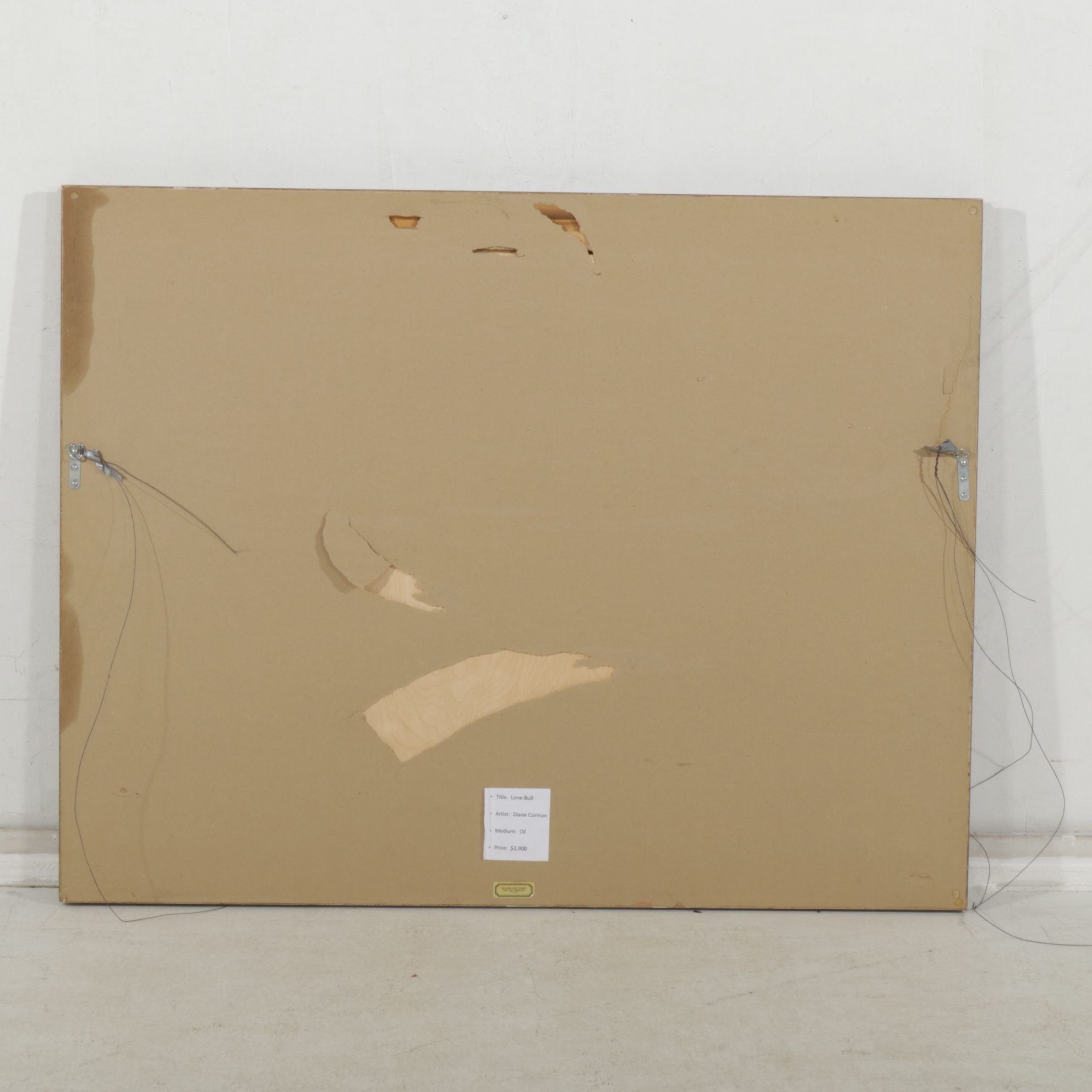 Diane Corman Oil Painting "Lone Bull", Late 20th to Early 21st Century