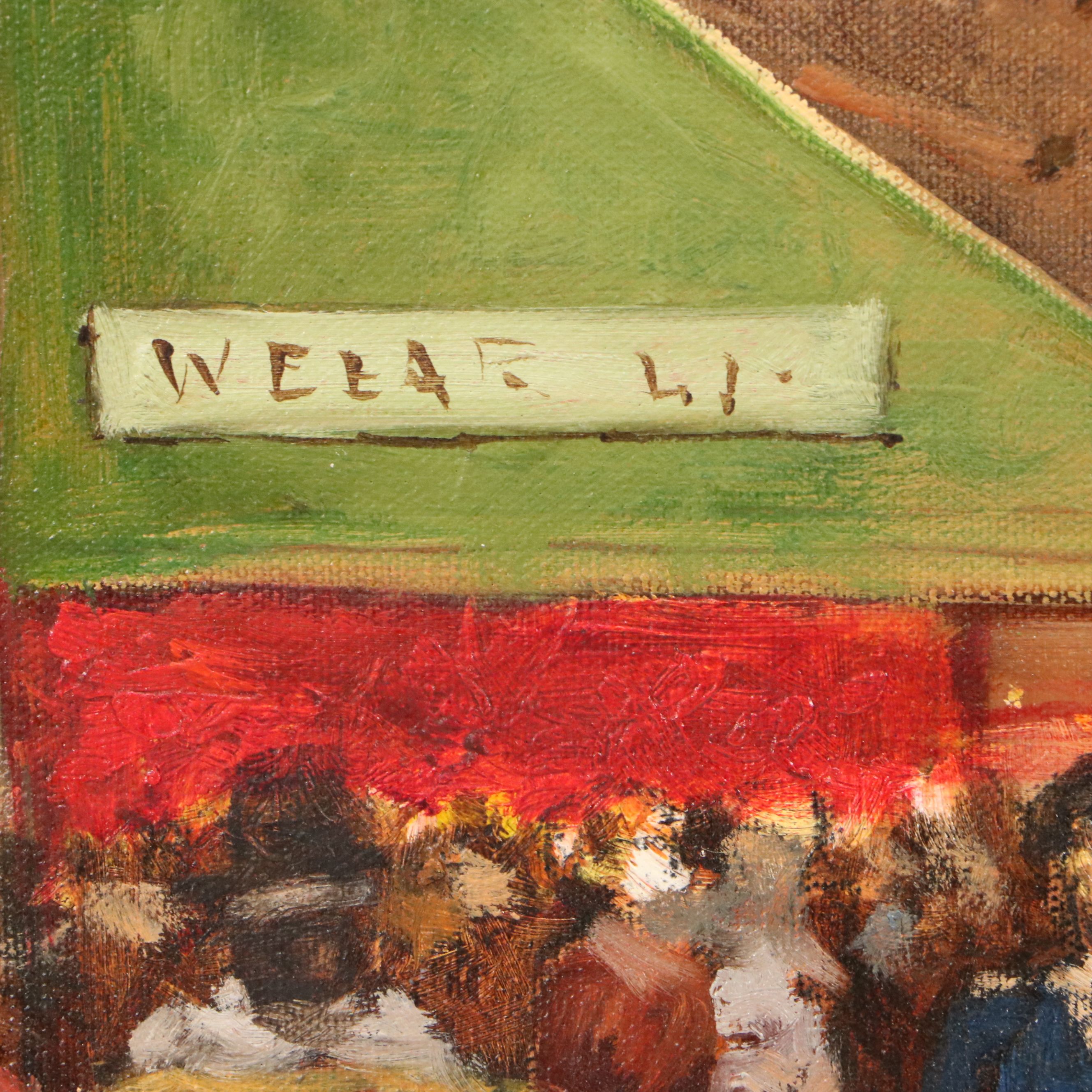 Eugenio Cohaila Acrylic Painting of Parisian Street Scene, 21st Century