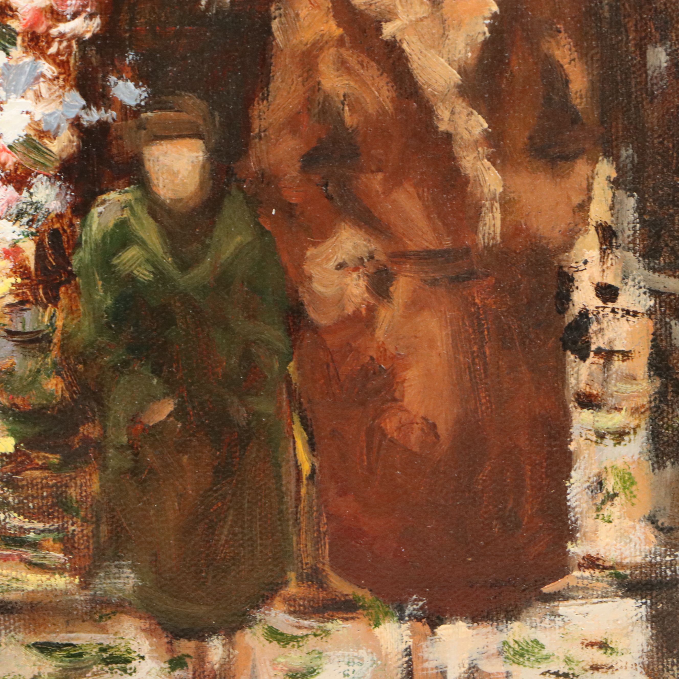 Eugenio Cohaila Acrylic Painting of Parisian Street Scene, 21st Century