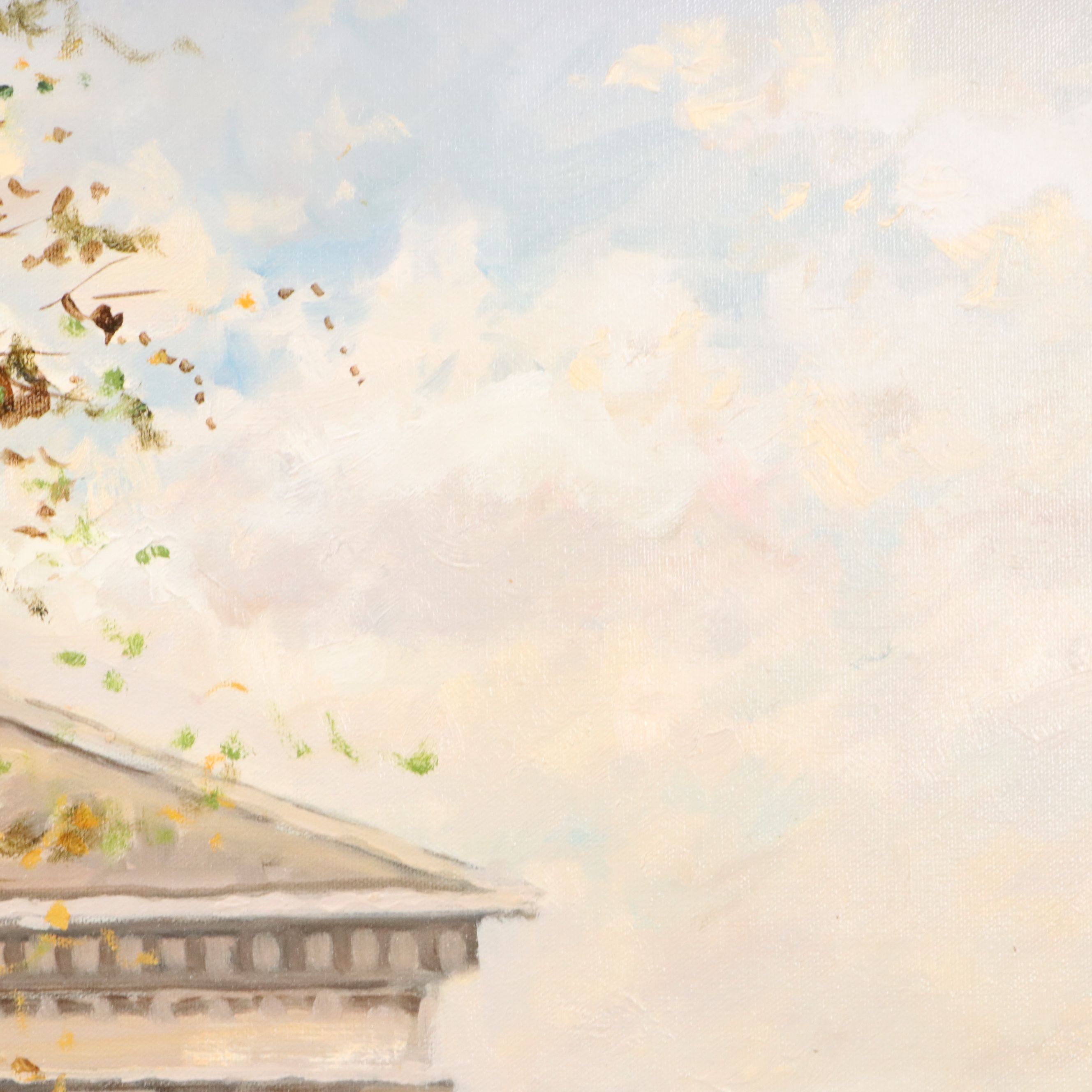 Eugenio Cohaila Acrylic Painting of Parisian Street Scene, 21st Century