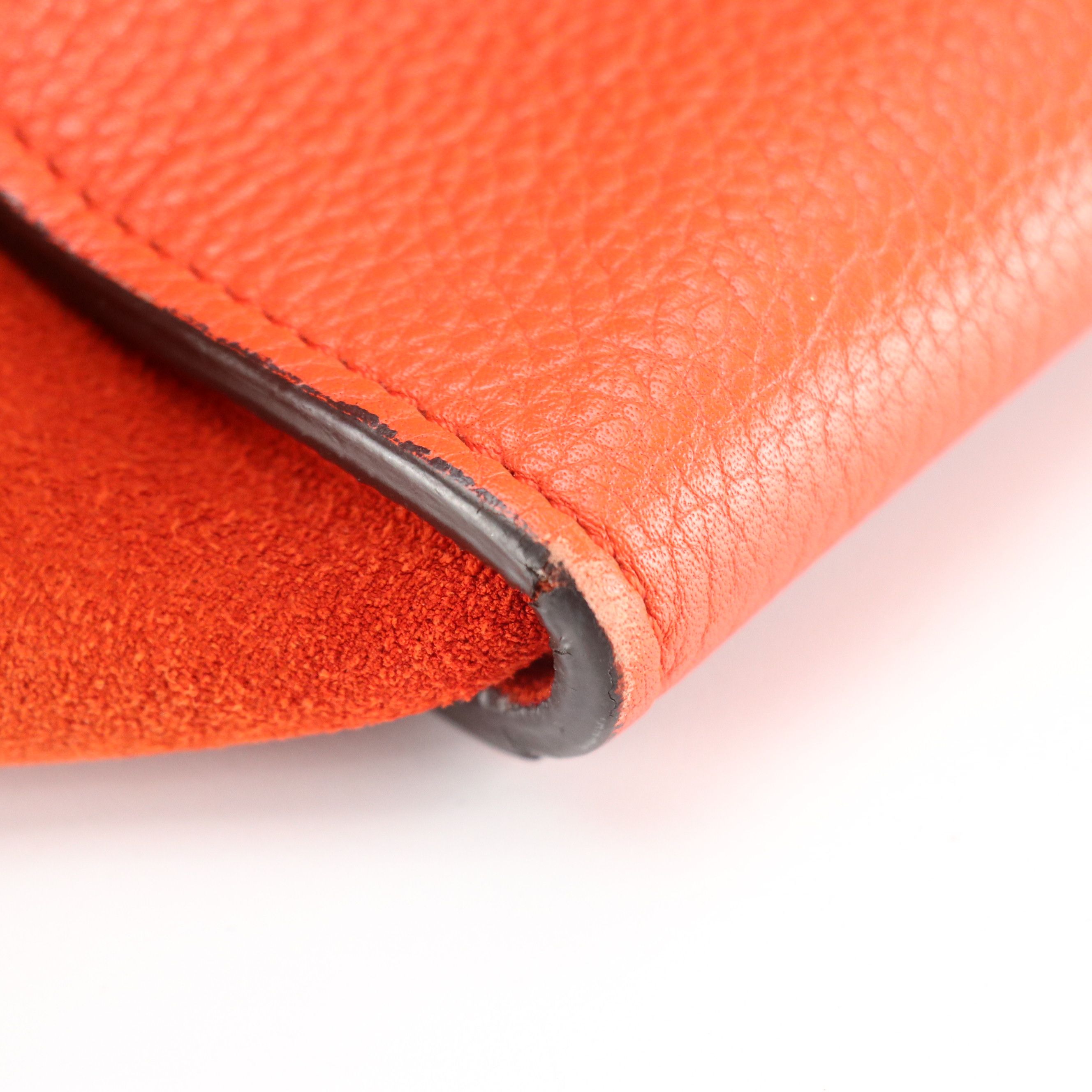 Céline Medium Trapeze Two-Way Bag in Red Grained Leather and Suede