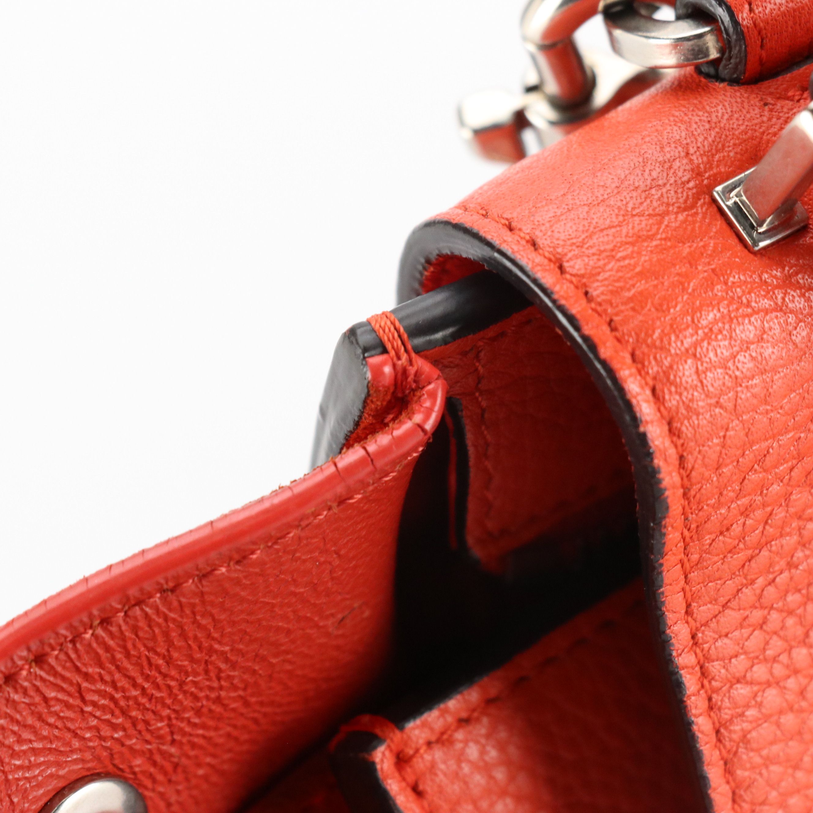 Céline Medium Trapeze Two-Way Bag in Red Grained Leather and Suede