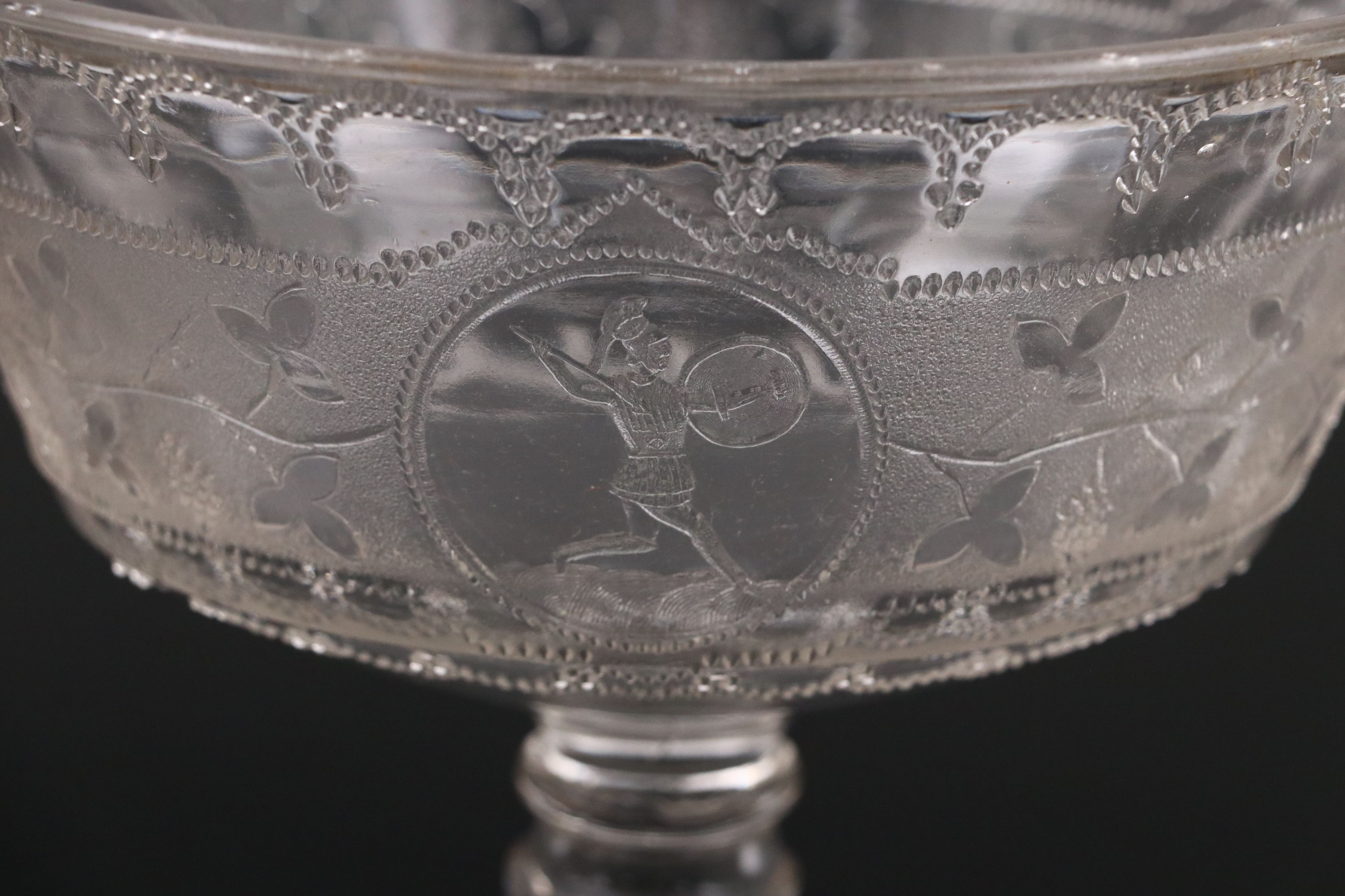 Glass Pedestal Bowls and Glass Divided Dish with Silver Finish Holder