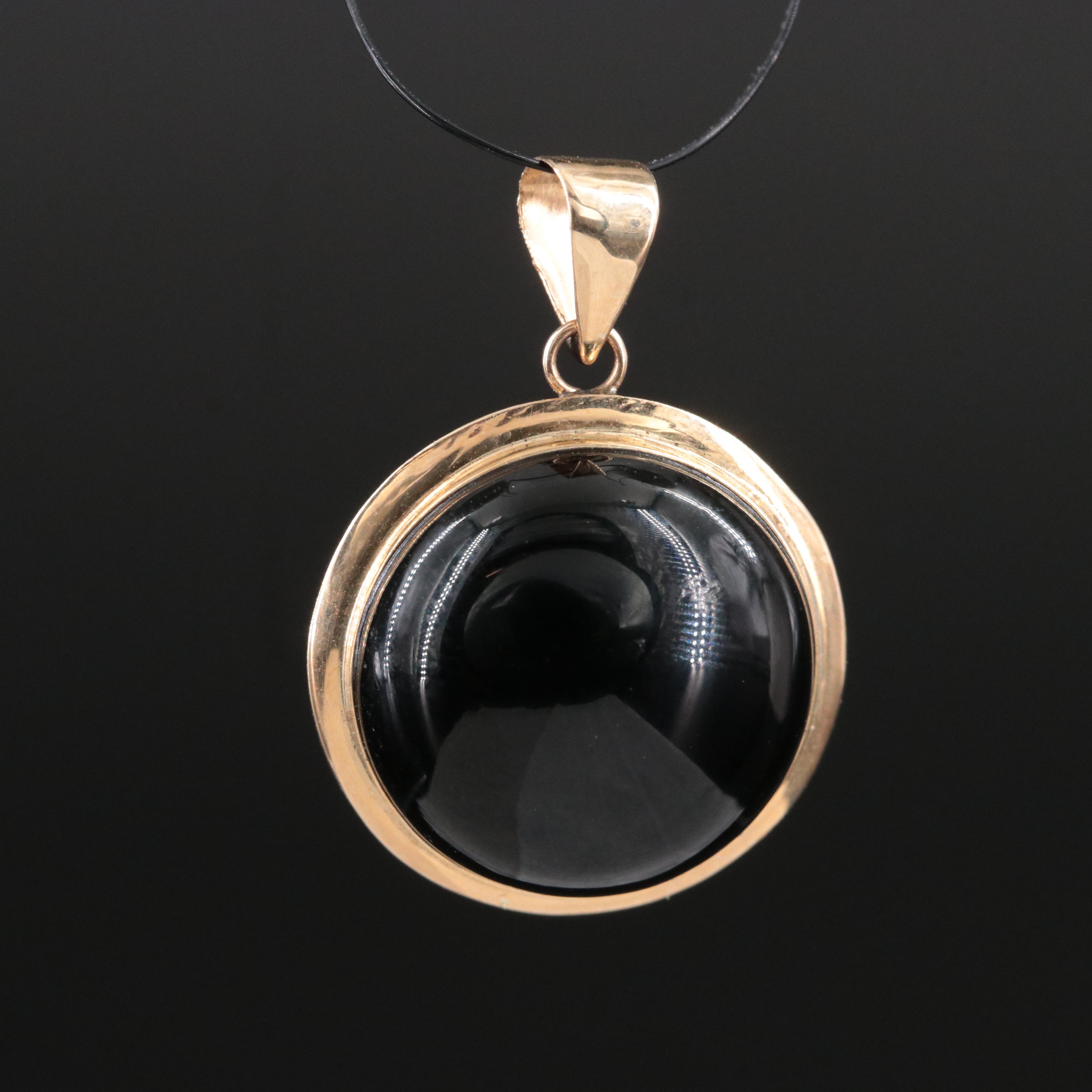 14K Black Onyx Pendant