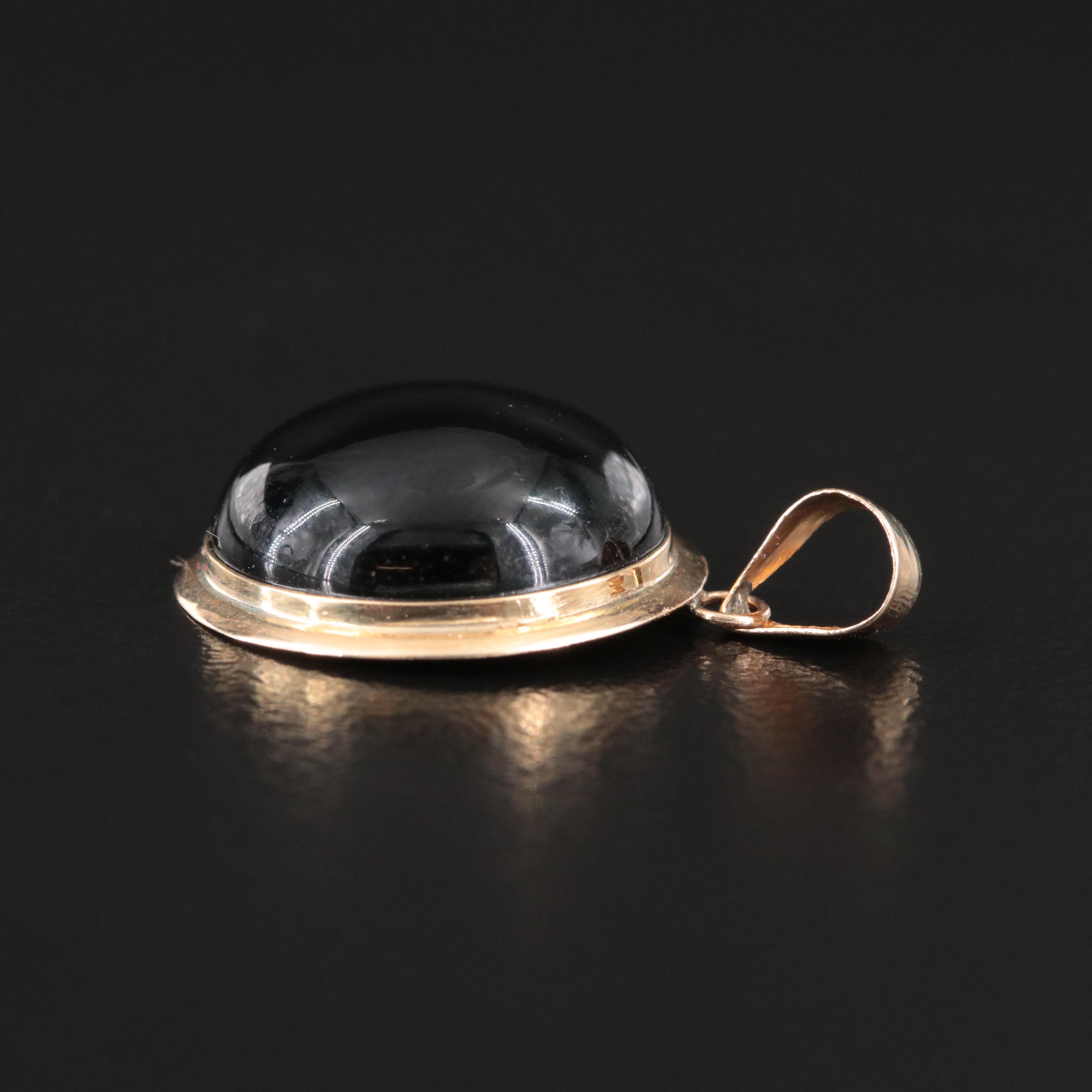 14K Black Onyx Pendant