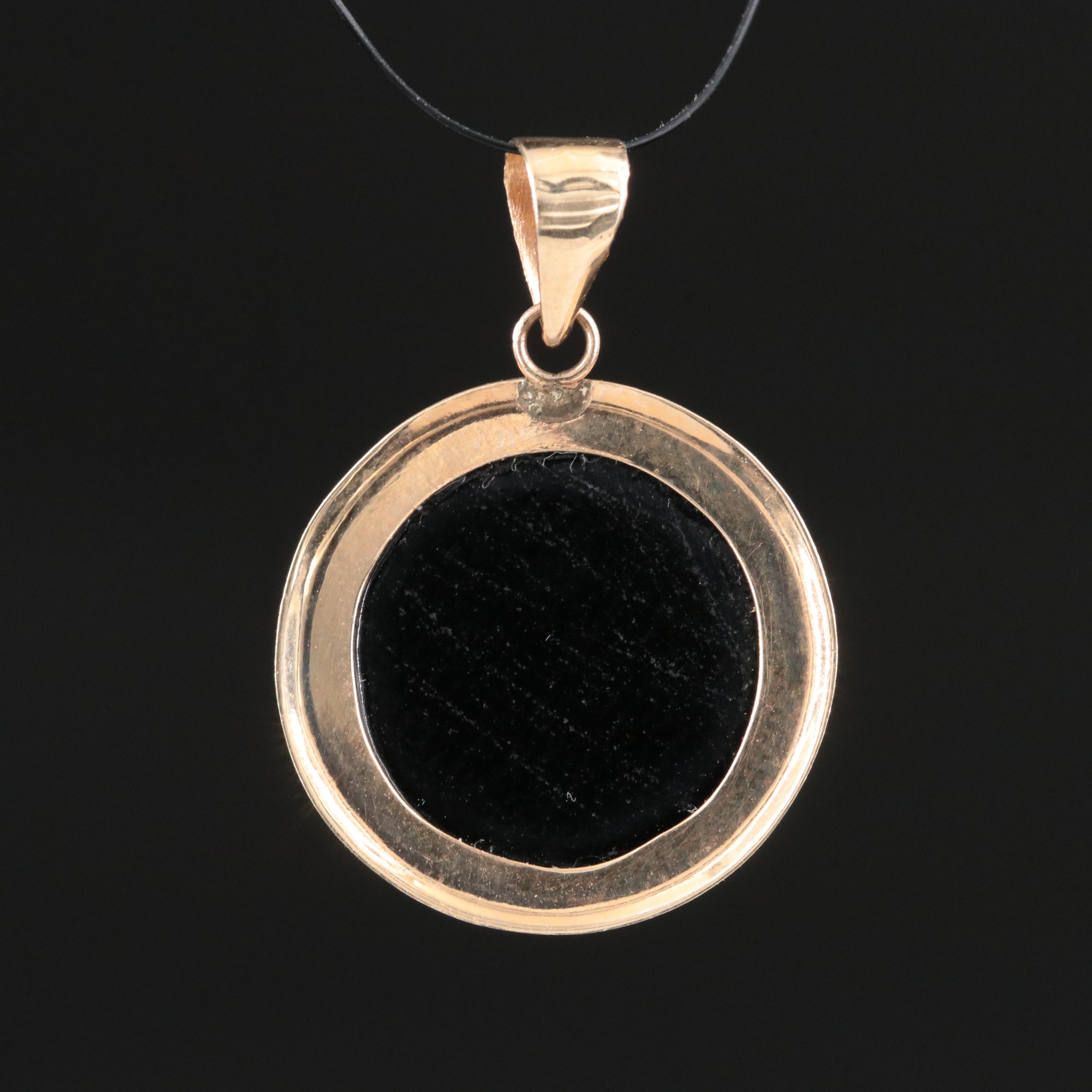 14K Black Onyx Pendant