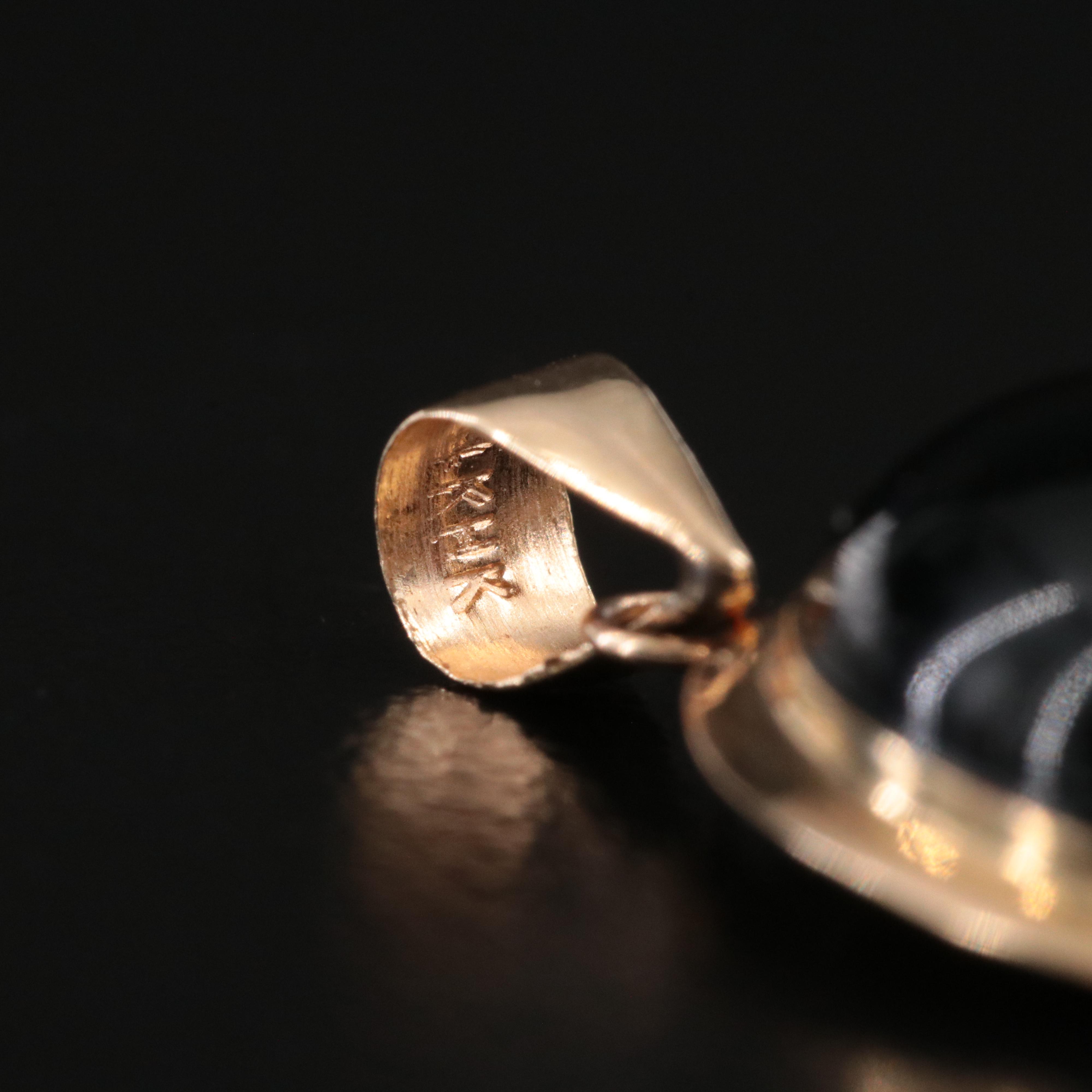 14K Black Onyx Pendant