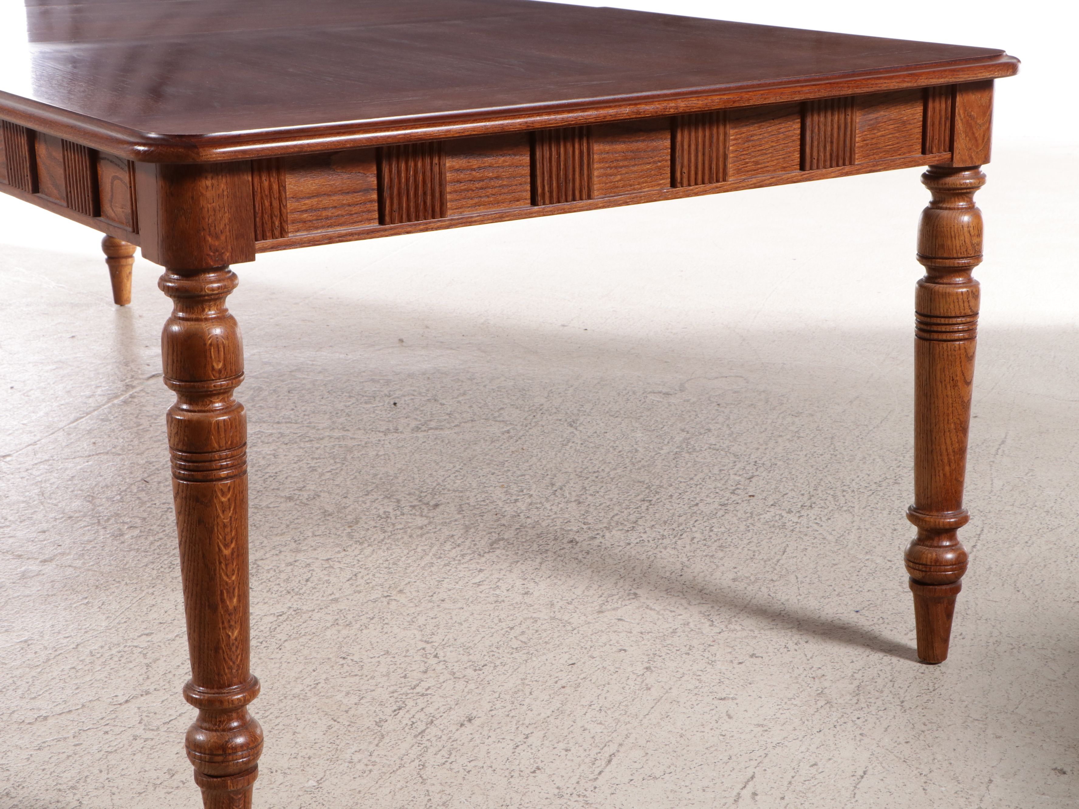 Victorian Style Carved Oak Extending Dining Table