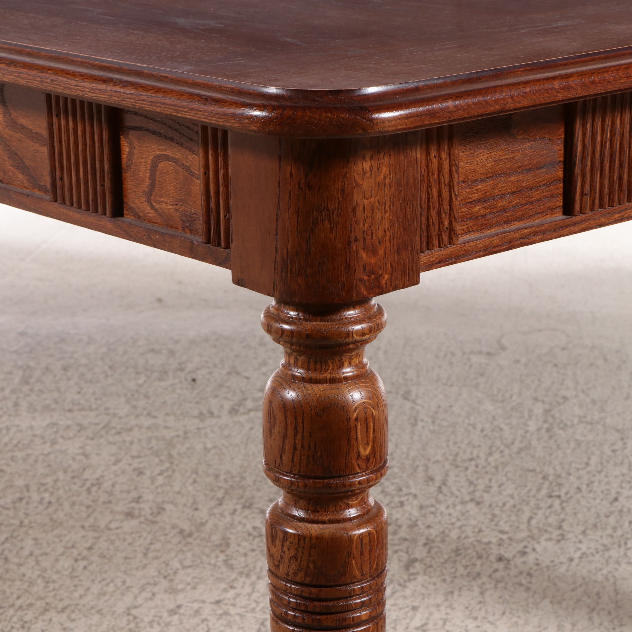 Victorian Style Carved Oak Extending Dining Table