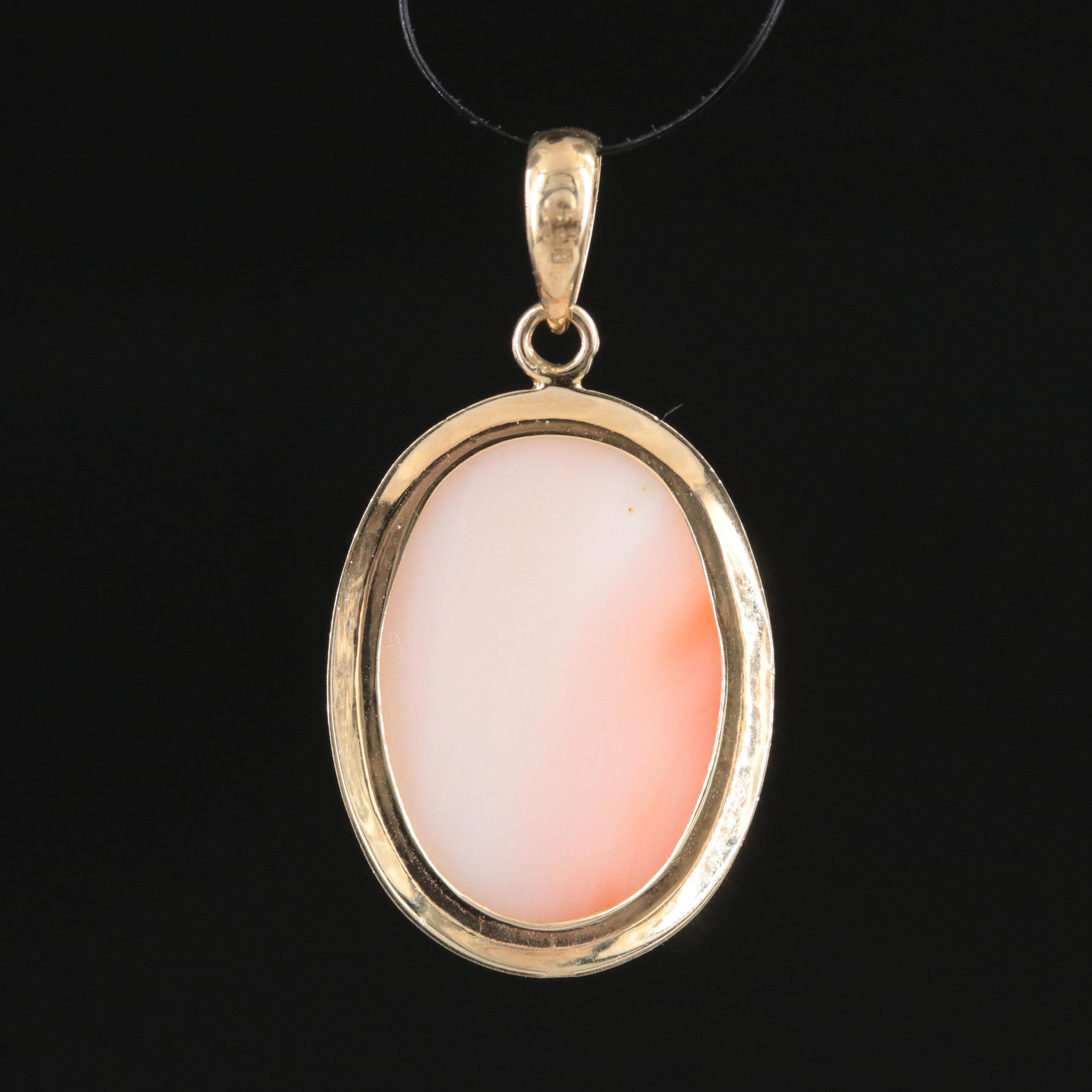 14K Coral Pendant