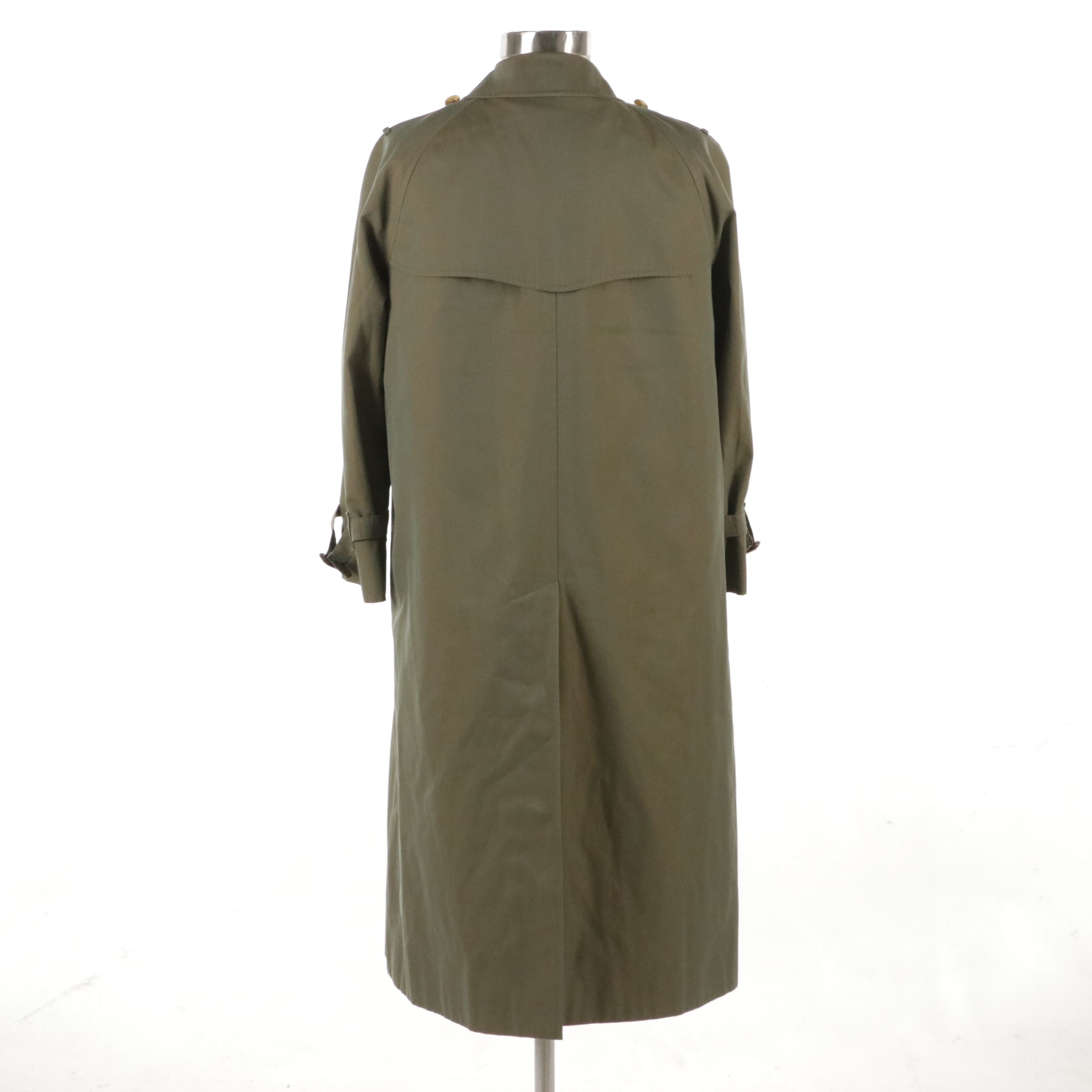 Burberrys Single-Breasted Trench Coat in Iridescent Gabardine with Wool Liner