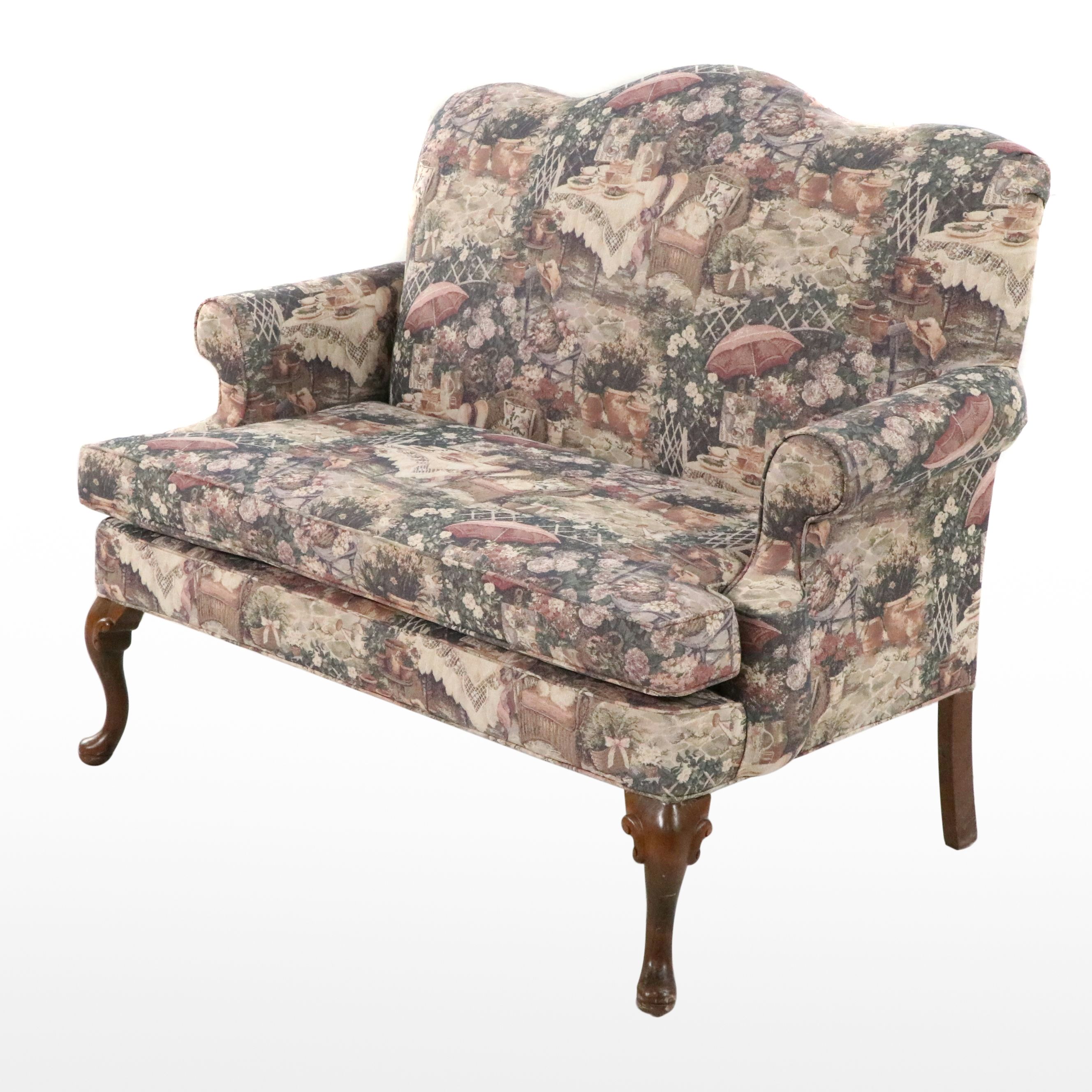 Pembrook Corp. Queen Anne Style Upholstered Loveseat