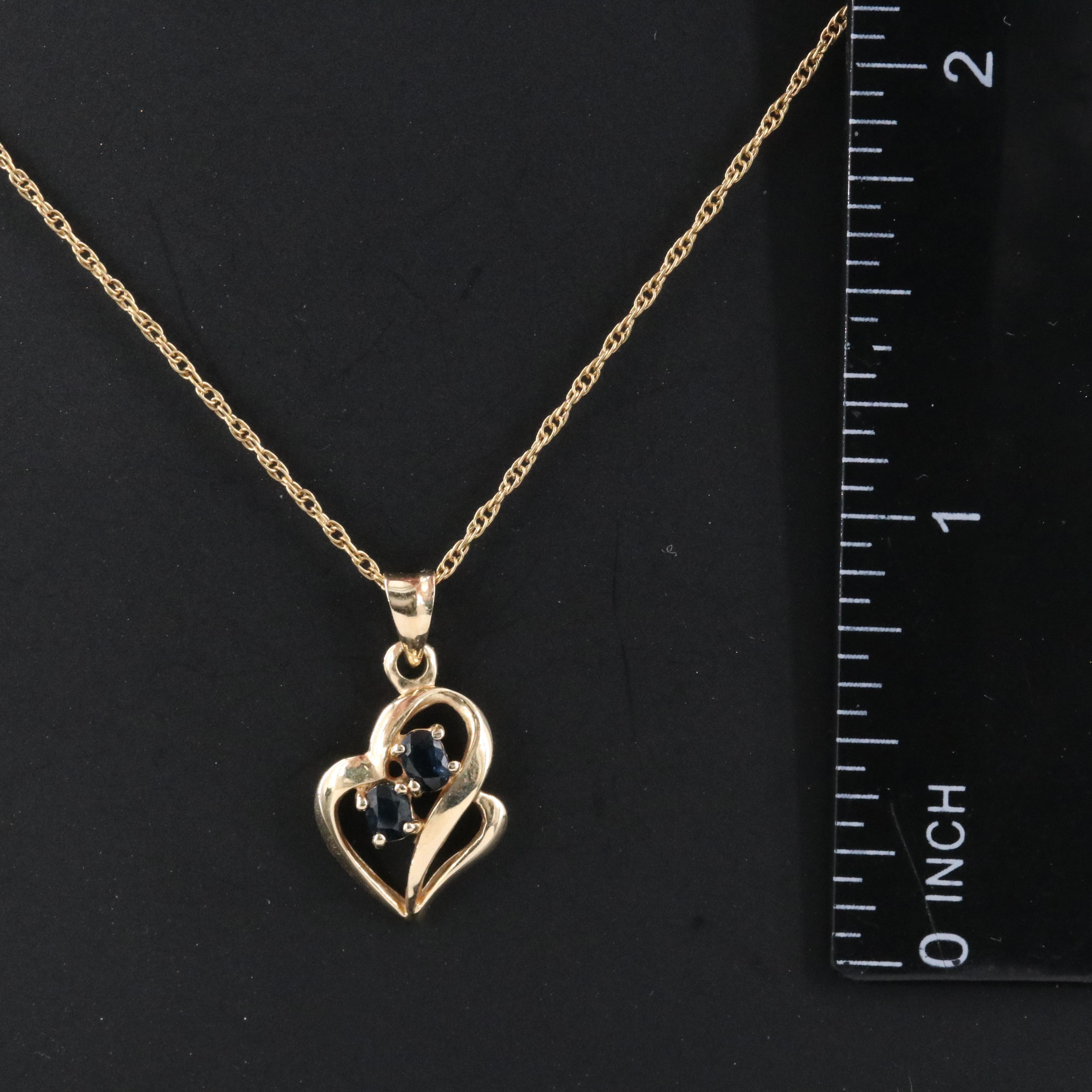 14K Sapphire Pendant with Gold Filled Chain
