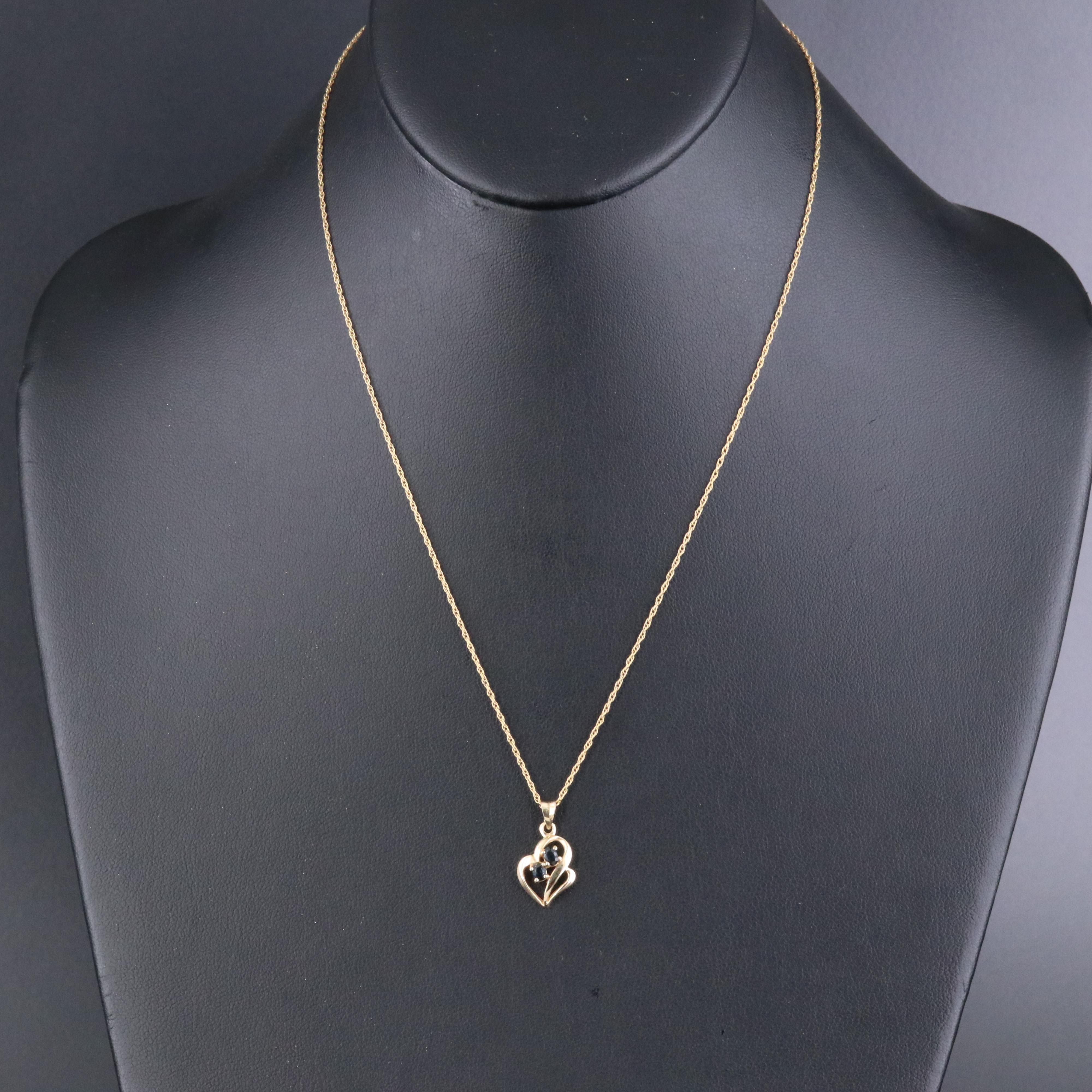 14K Sapphire Pendant with Gold Filled Chain