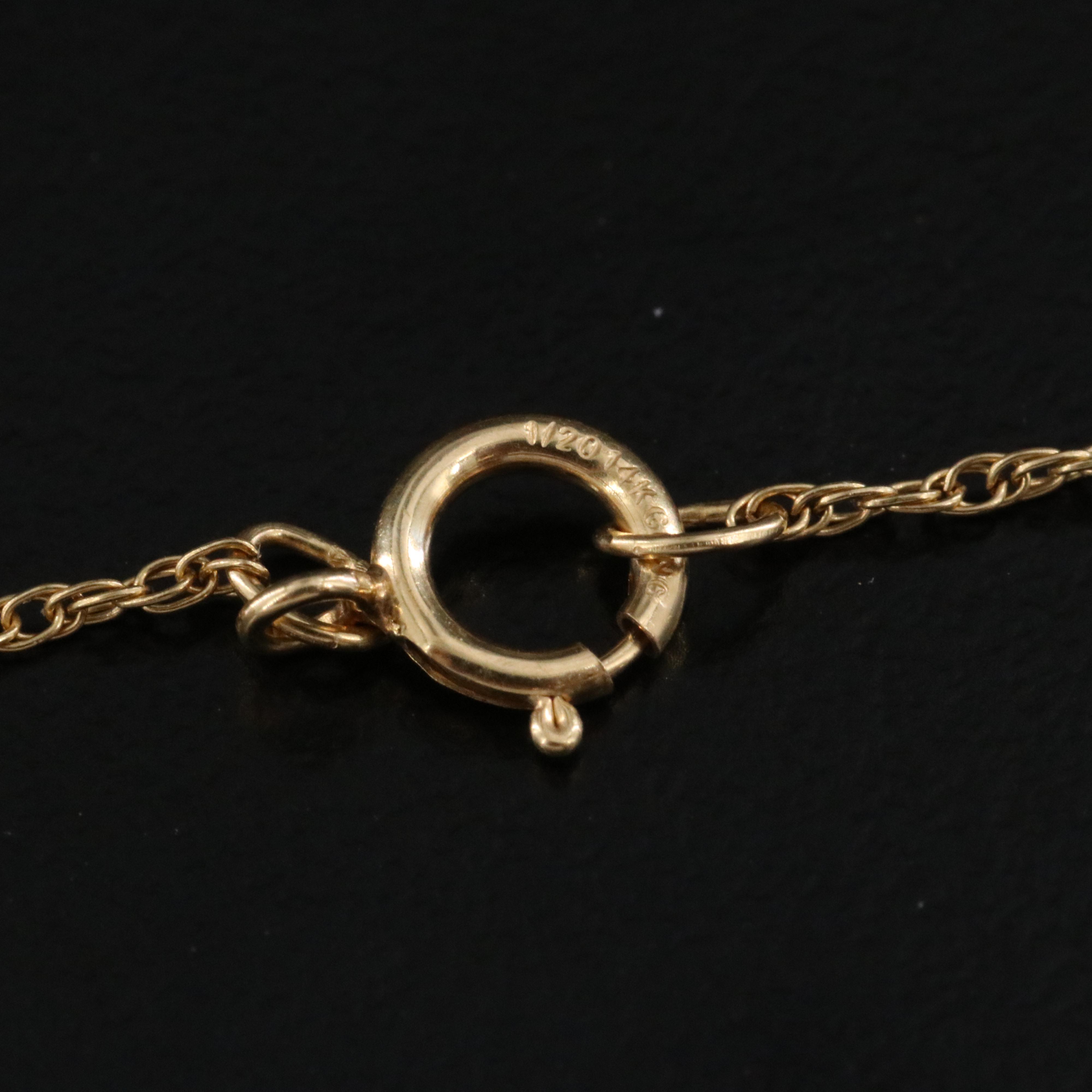 14K Sapphire Pendant with Gold Filled Chain