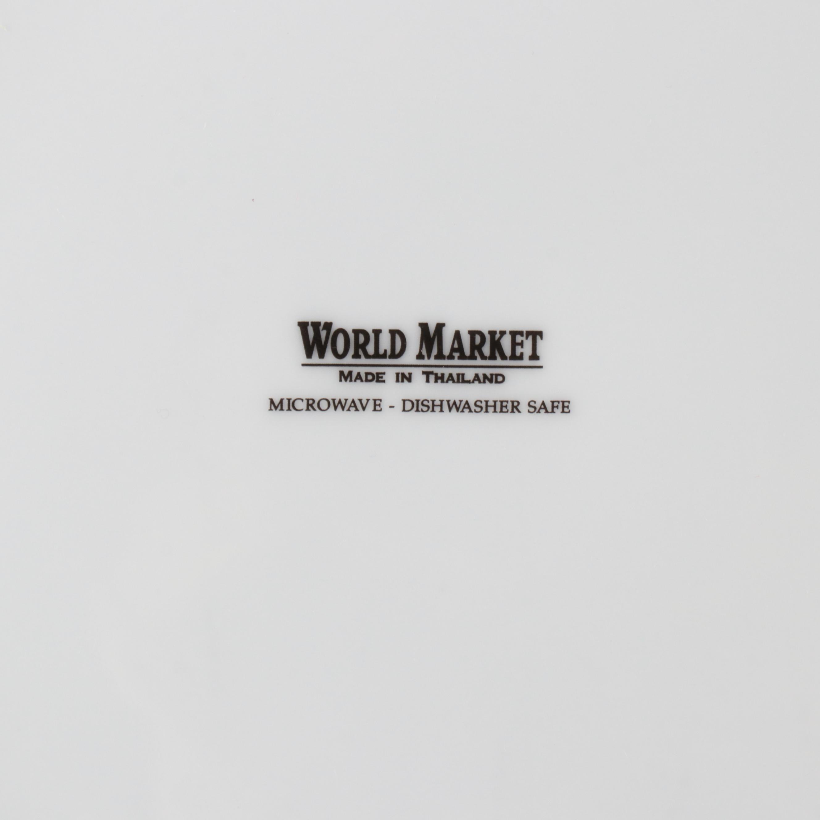 Crate & Barrel Oven Mitts with World Market White Ceramic and More Dinnerware