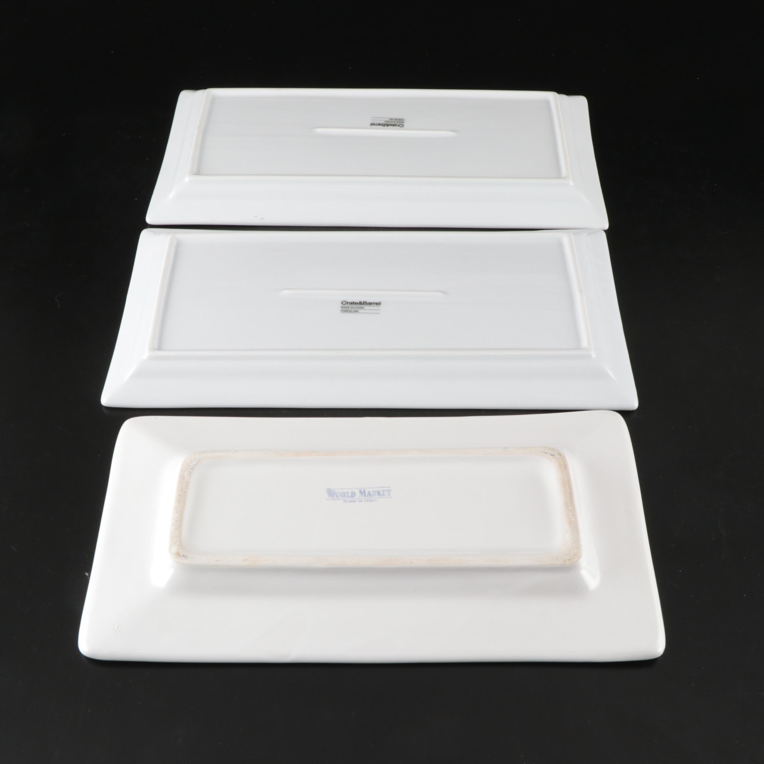 Crate & Barrel Oven Mitts with World Market White Ceramic and More Dinnerware