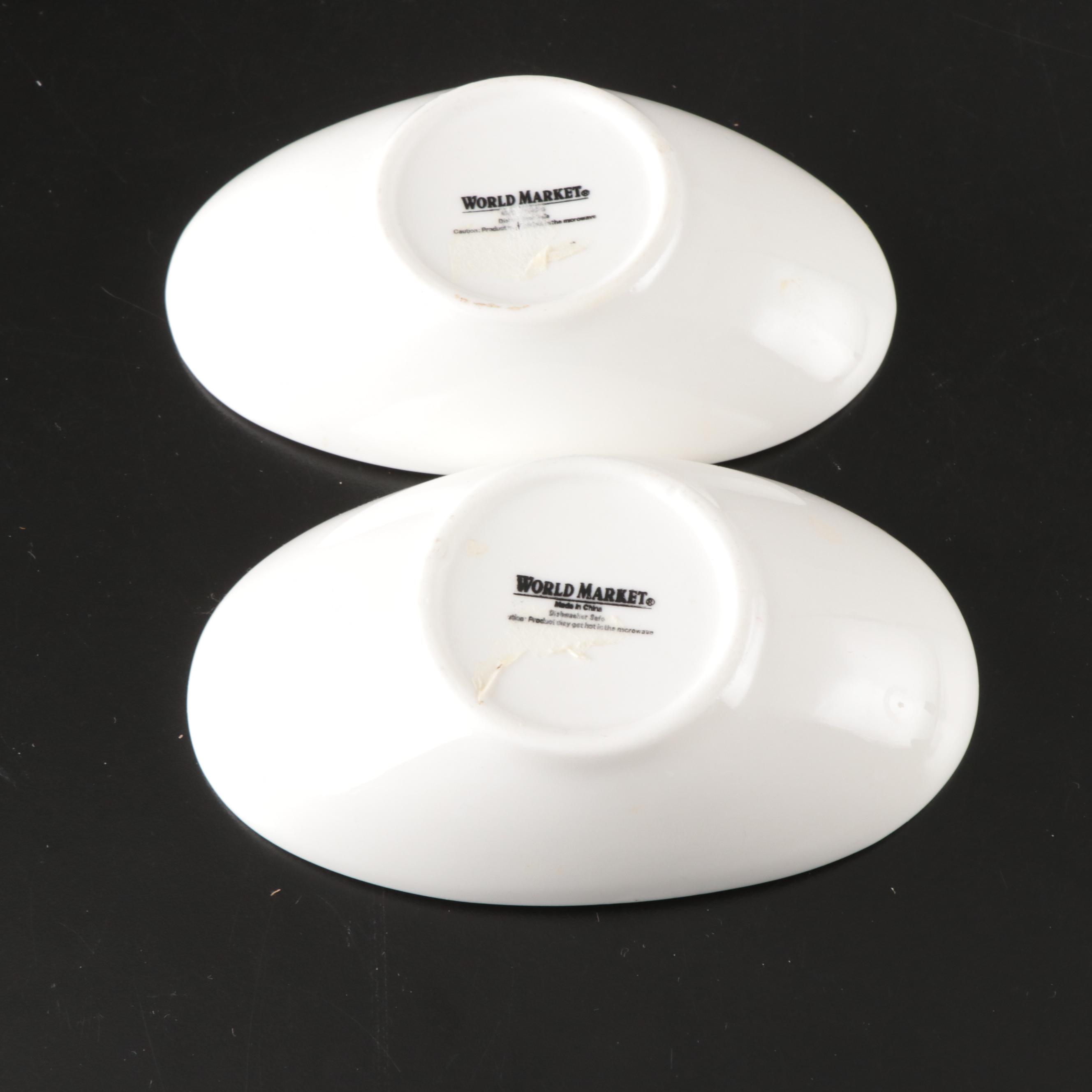 Crate & Barrel Oven Mitts with World Market White Ceramic and More Dinnerware