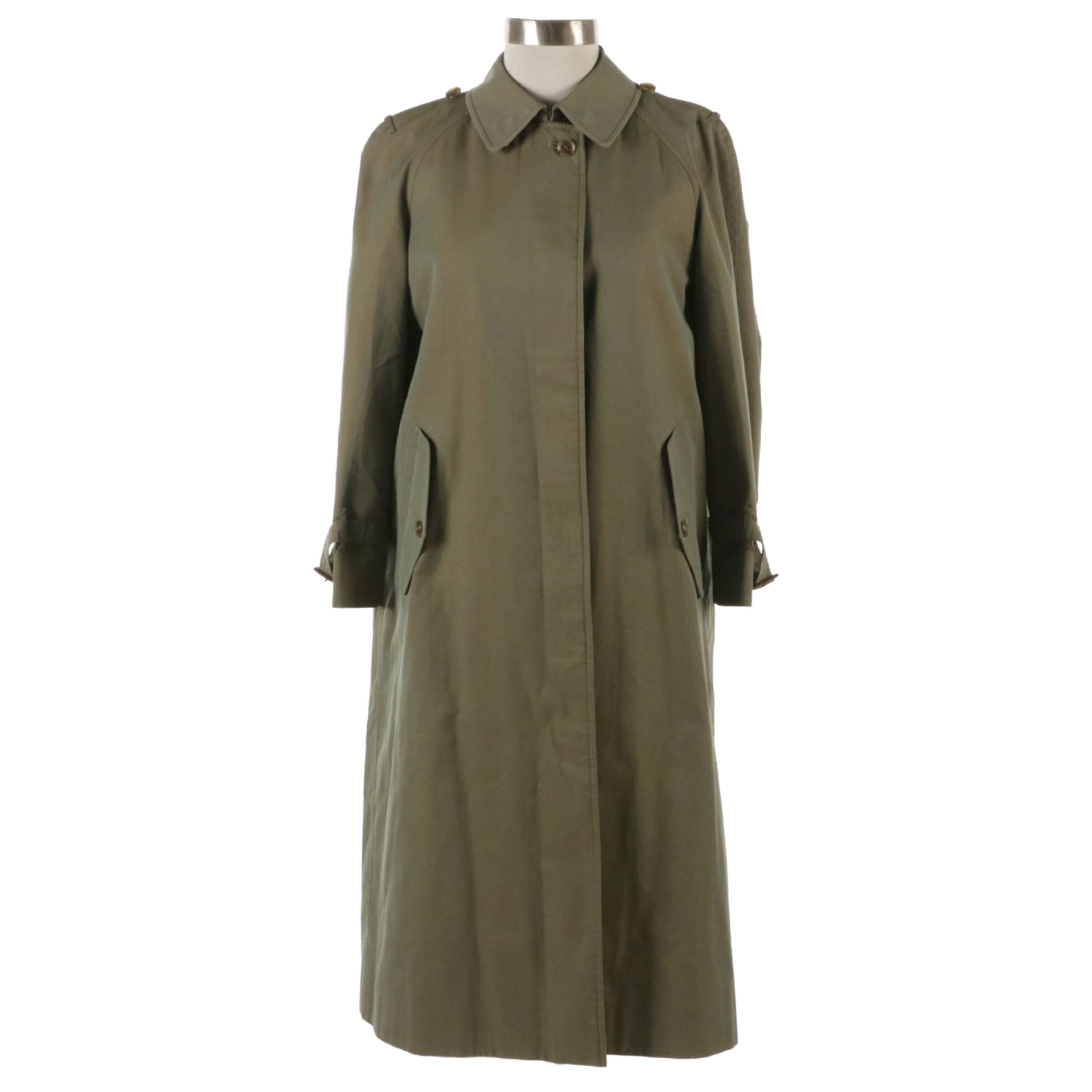 Burberrys Single-Breasted Trench Coat in Iridescent Gabardine with Wool Liner