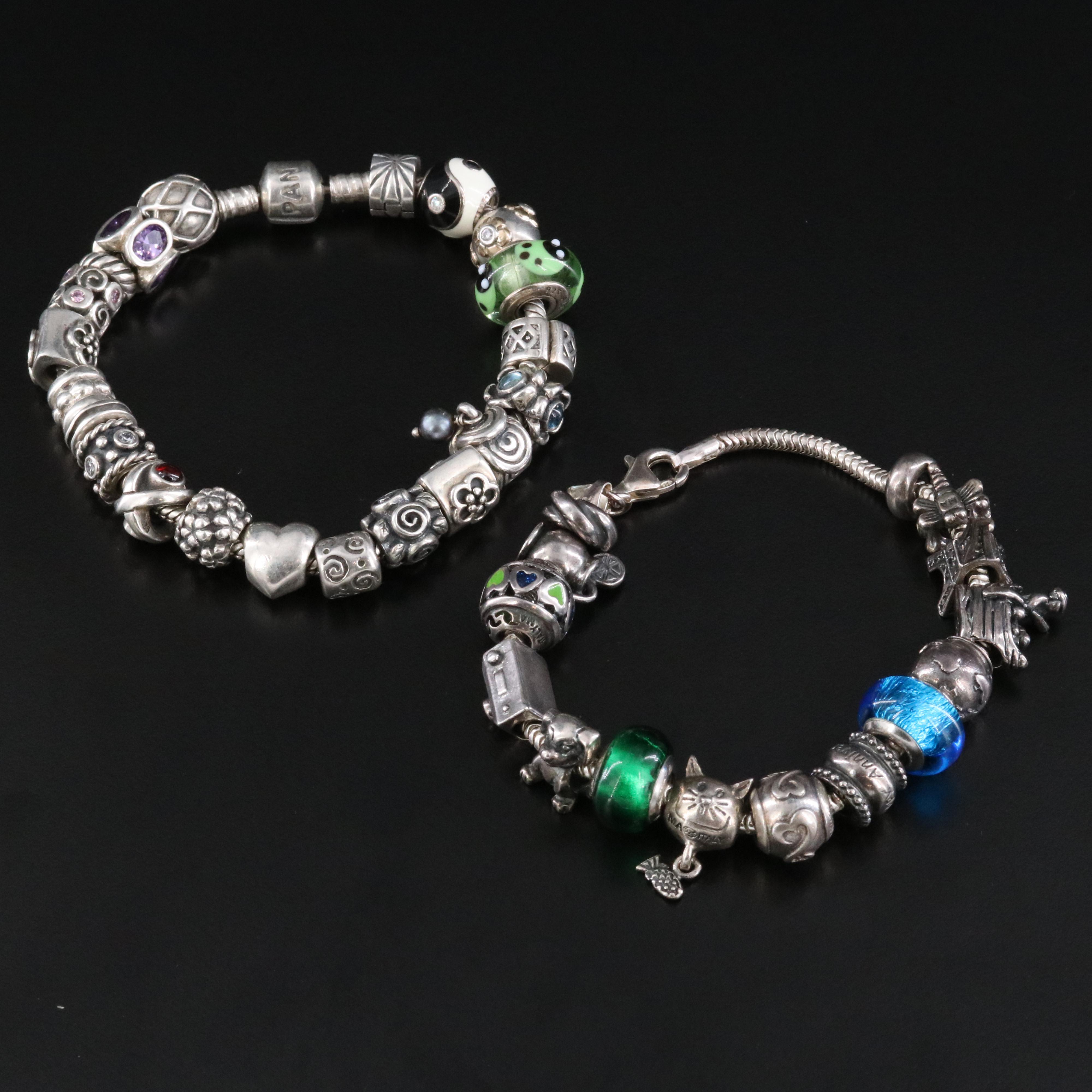 Pandora and Michael Anthony Sterling Bead Bracelets