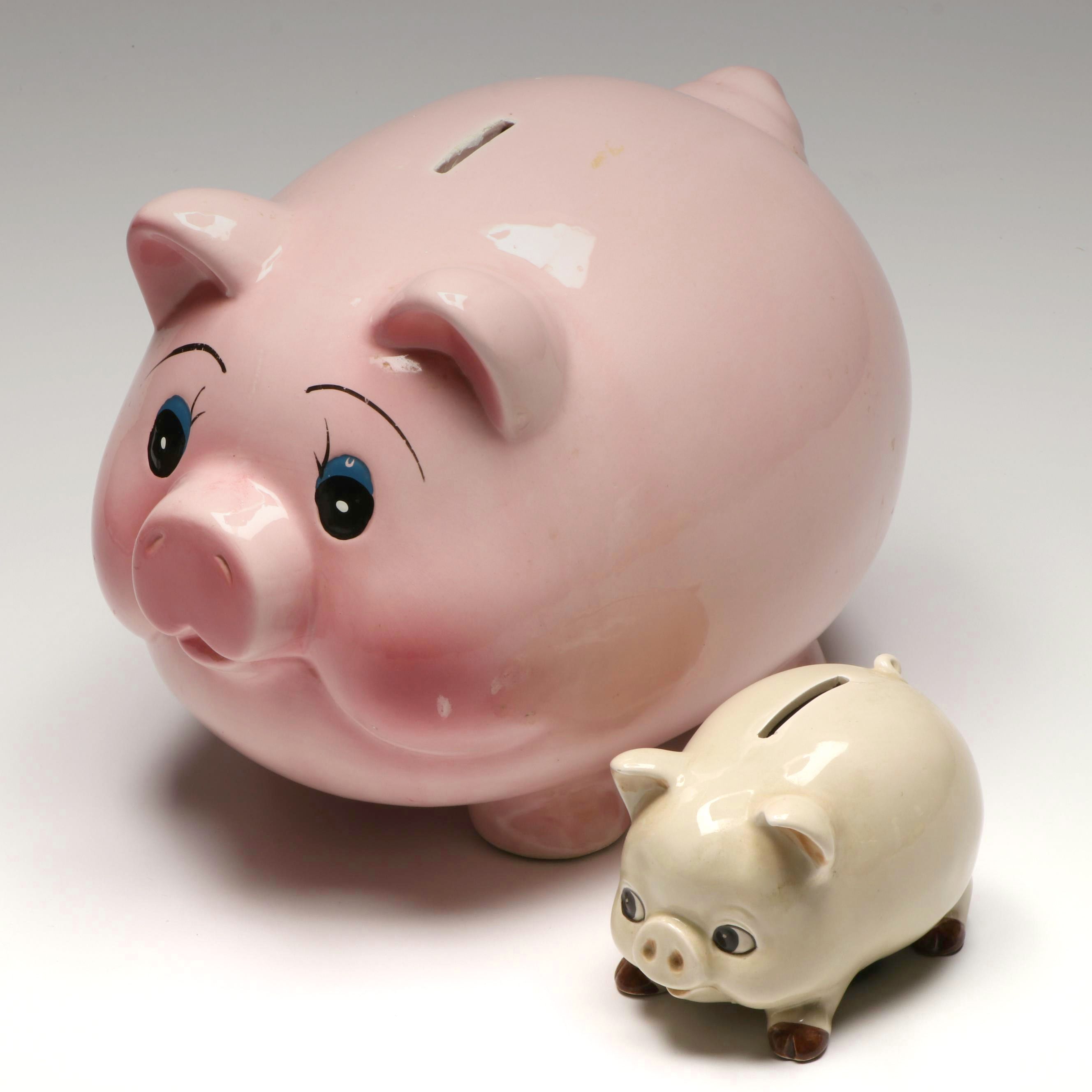 Vintage Ceramic Piggy Banks, Mid to Late 20th Century
